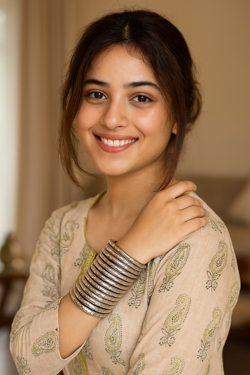 Oxidised Finish Silver Spiral Design Bangles