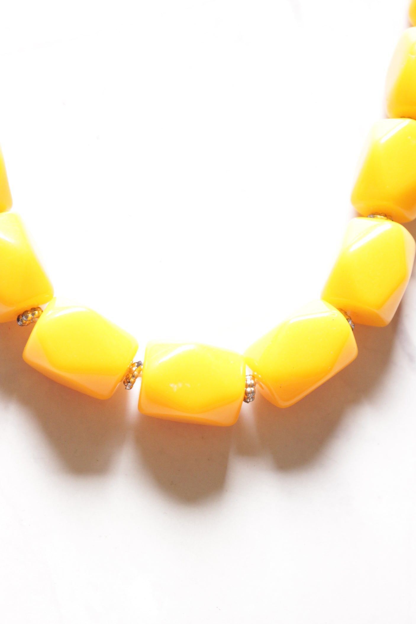 Sun Yellow Acrylic Beads Necklace