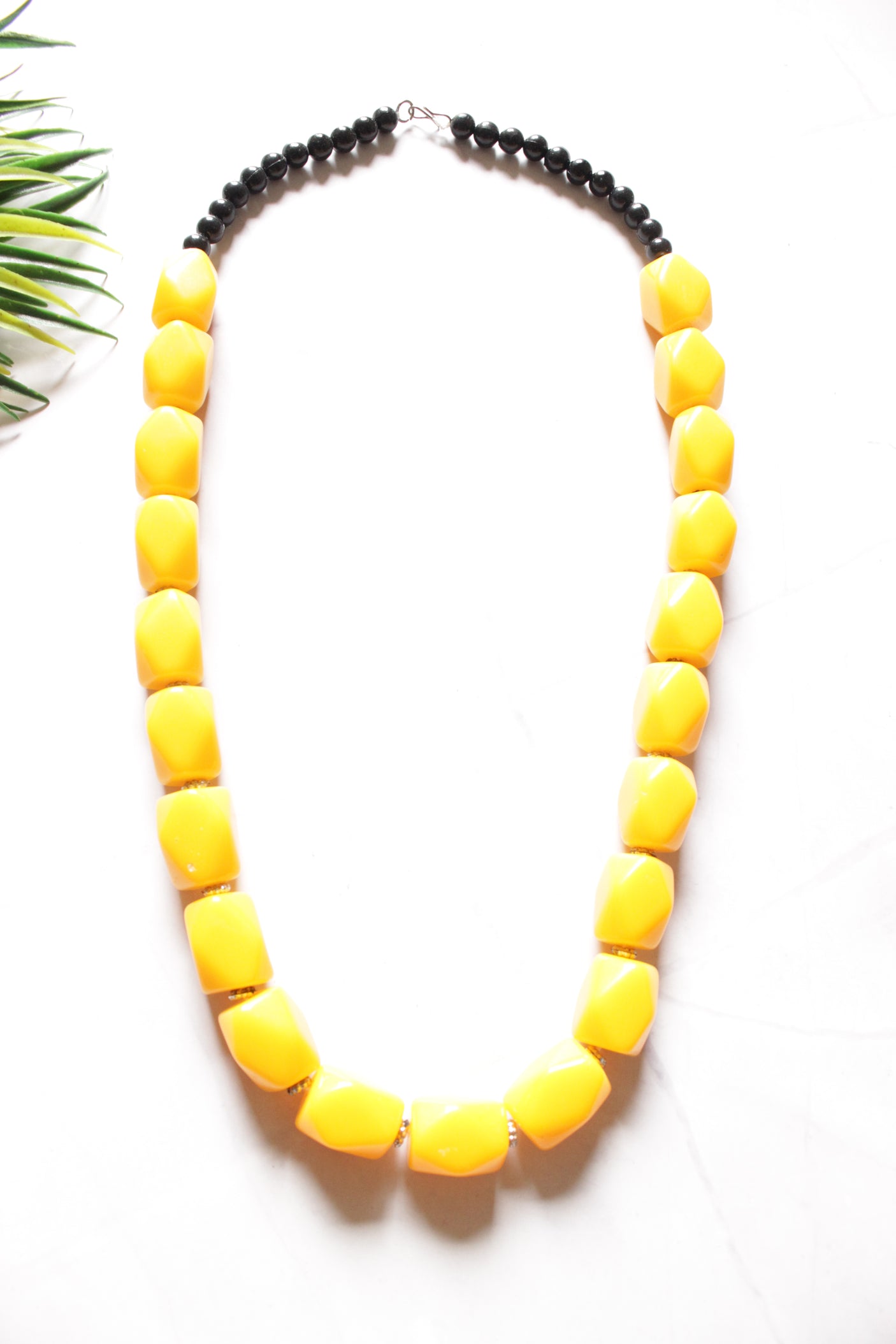 Sun Yellow Acrylic Beads Necklace