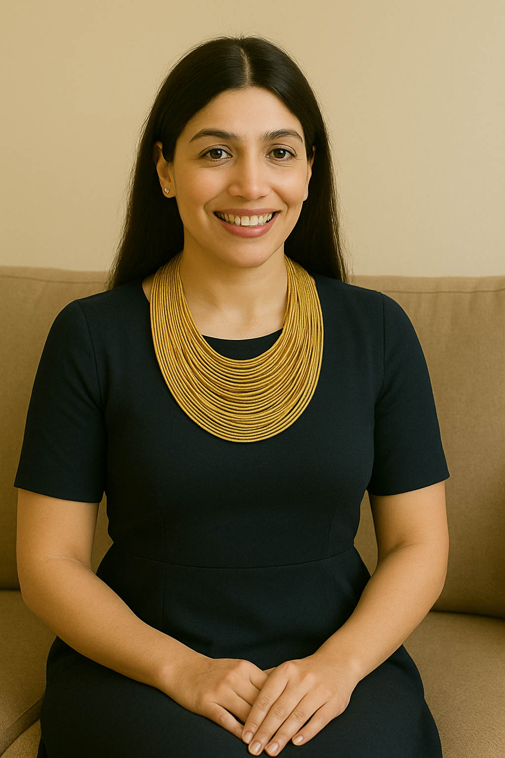 Golden Handmade Silk Threads Multi-Layer Statement African Choker Necklace