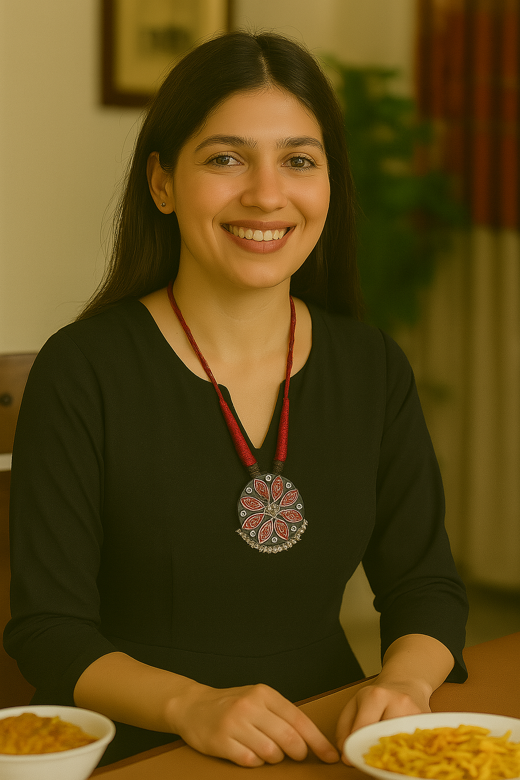 Block Printed Fabric Handmade Necklace Set