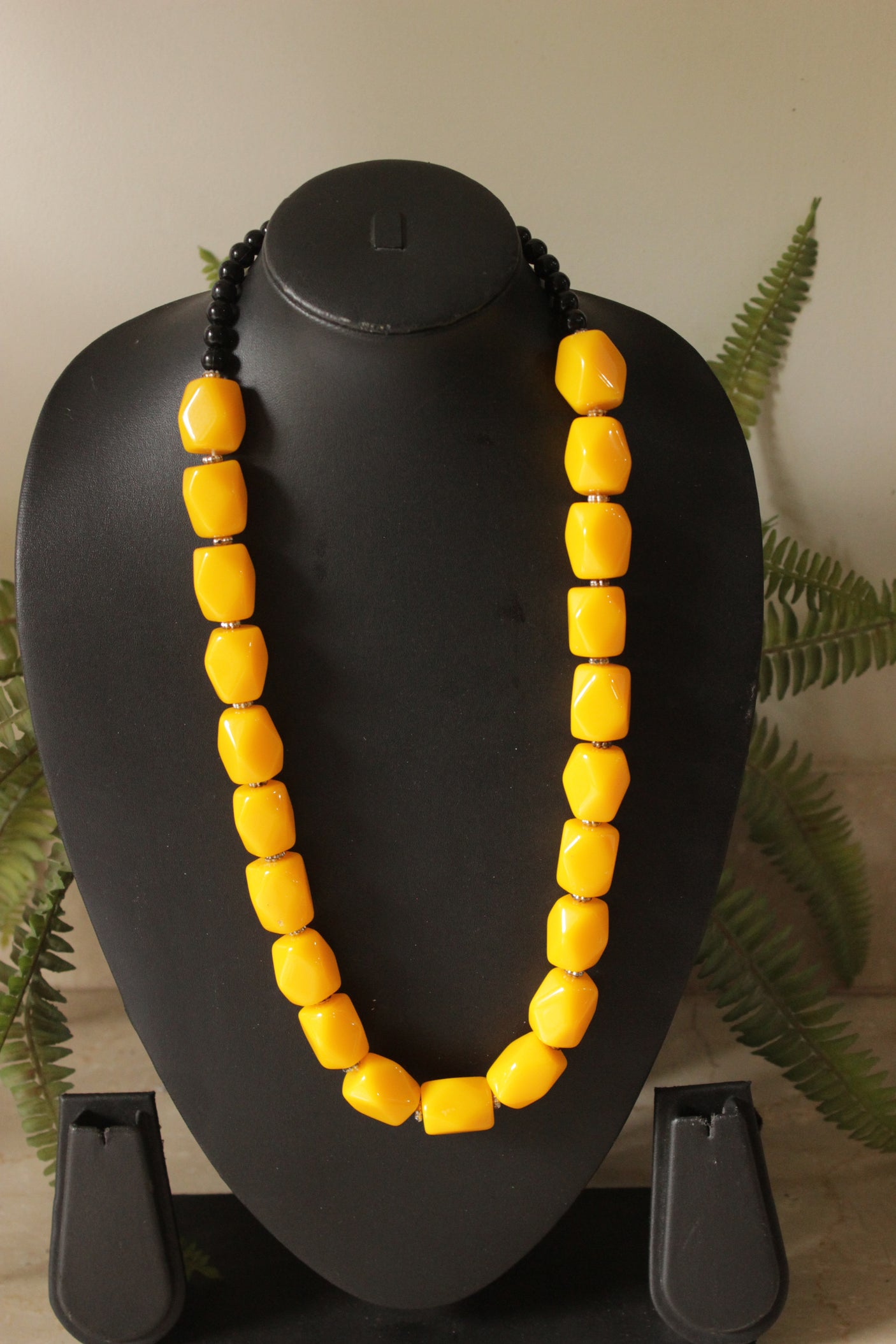 Sun Yellow Acrylic Beads Necklace