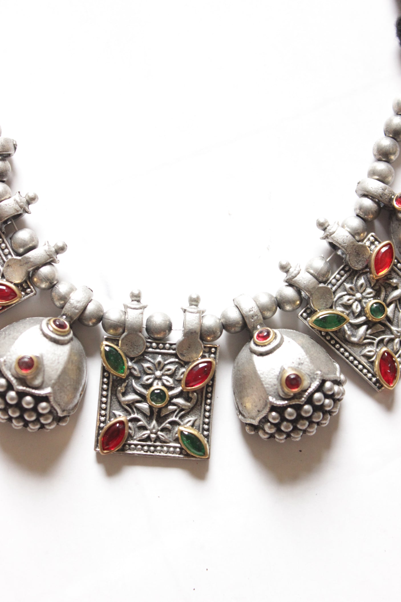 Premium Oxidised Finish Adjustable Length Choker Necklace Set