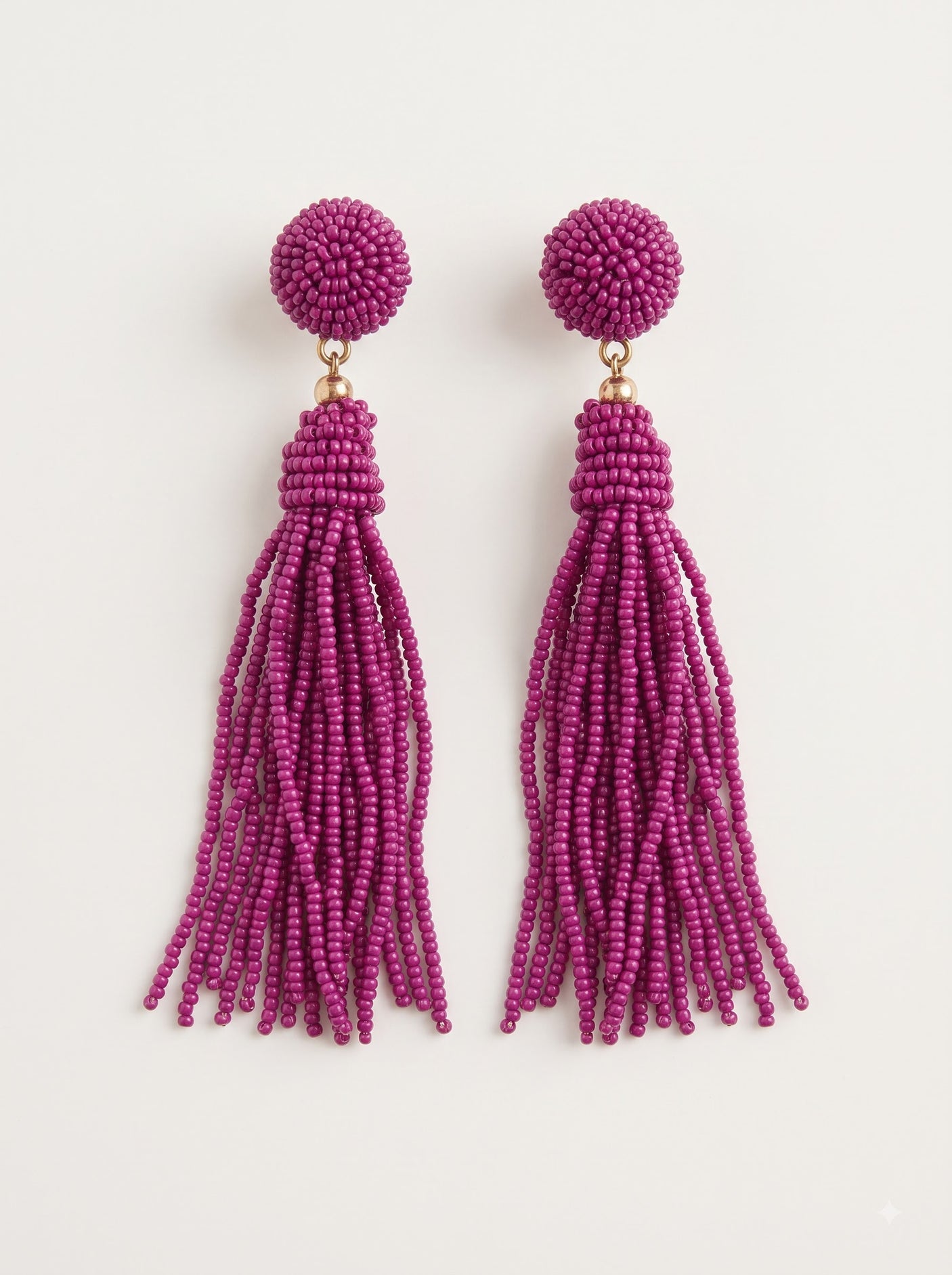 Pink Hand Beaded Dangler Earrings