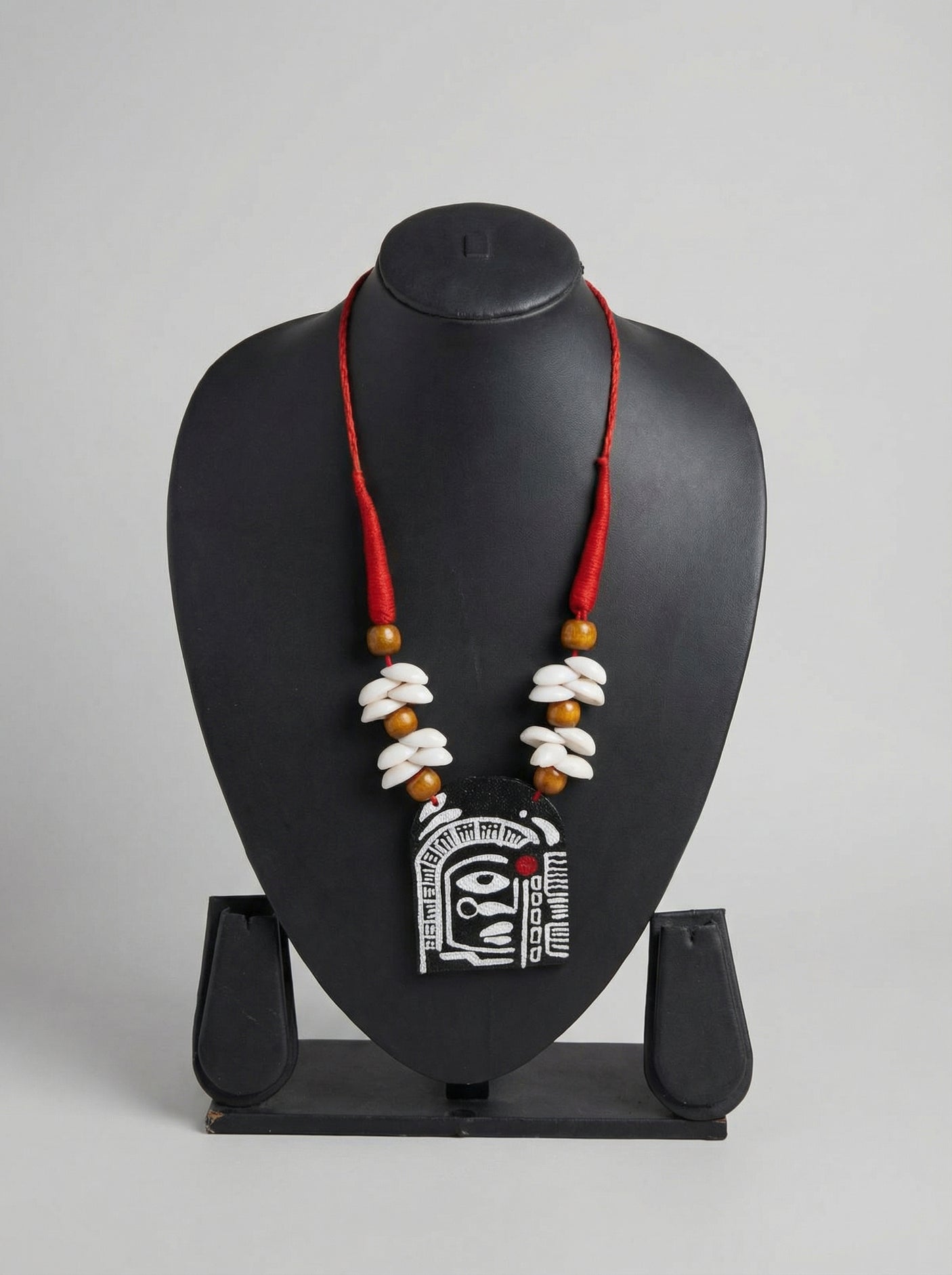 Abstract Hand Painted Fabric Necklace
