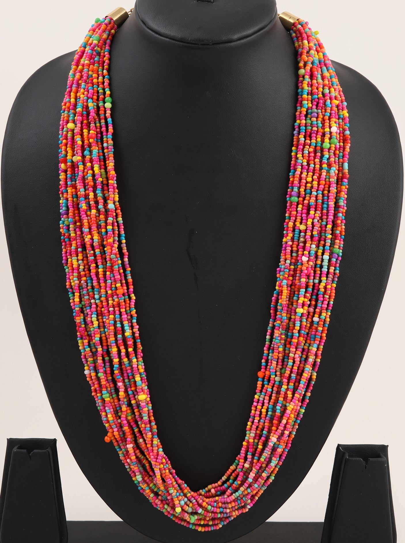 Red and Multi-Color Beaded Multi-Layer Boho Necklace