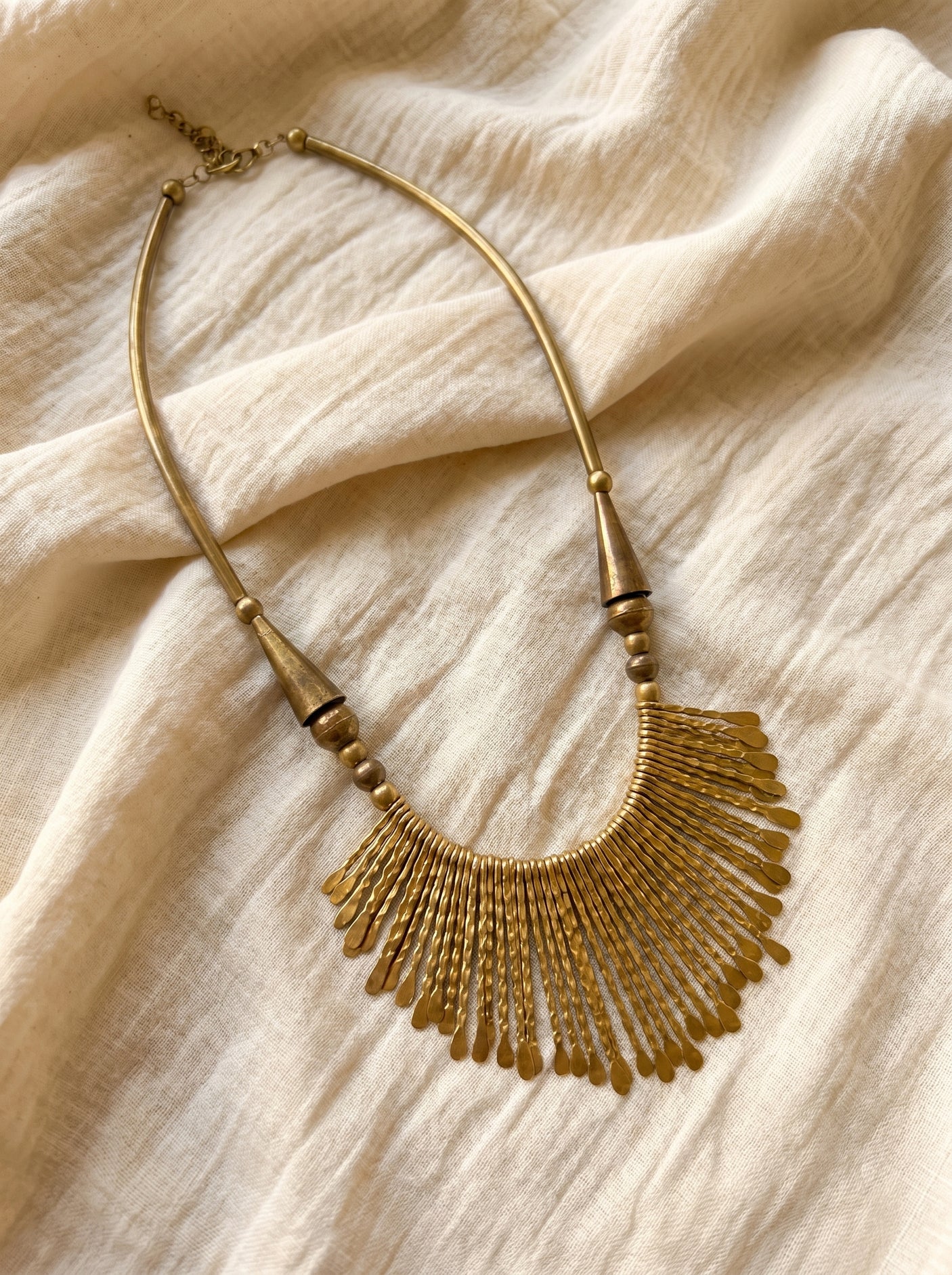 Elegant Gold Long Metal Necklace