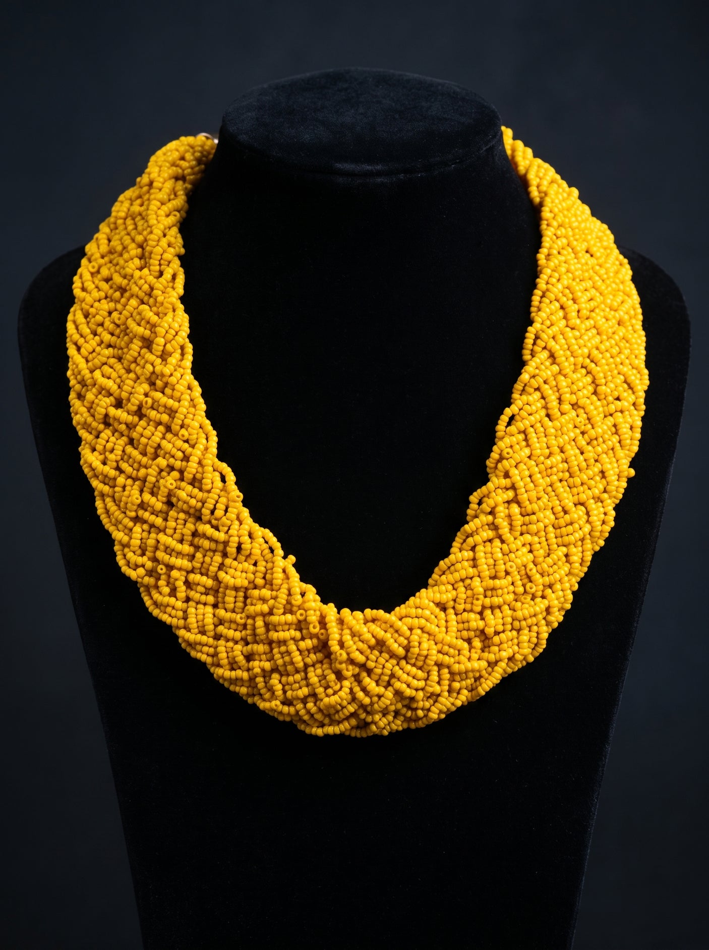 Twisted Yellow Beads Handmade Necklace