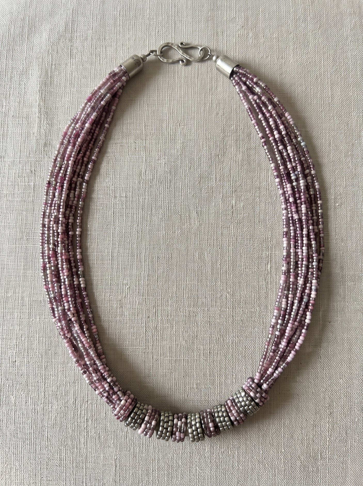 Shades of Purple Multi-Layer Beaded Boho Necklace