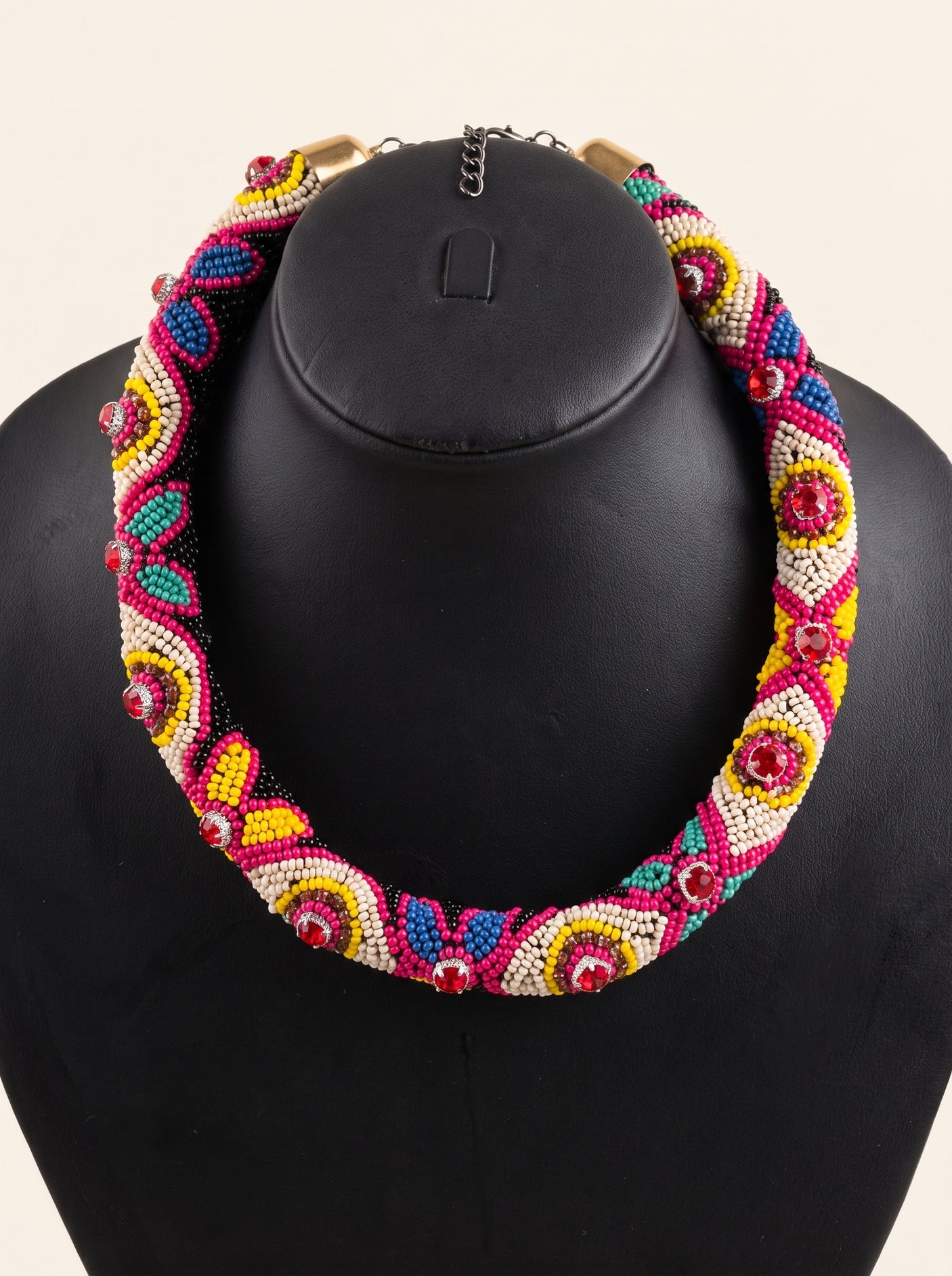 Vibrant Multi-Color Beads Handmade Boho Choker Necklace