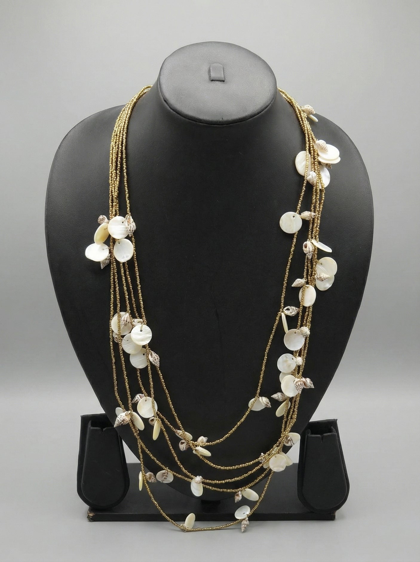 Ocean Coral — Bronze Seed Bead Necklace
