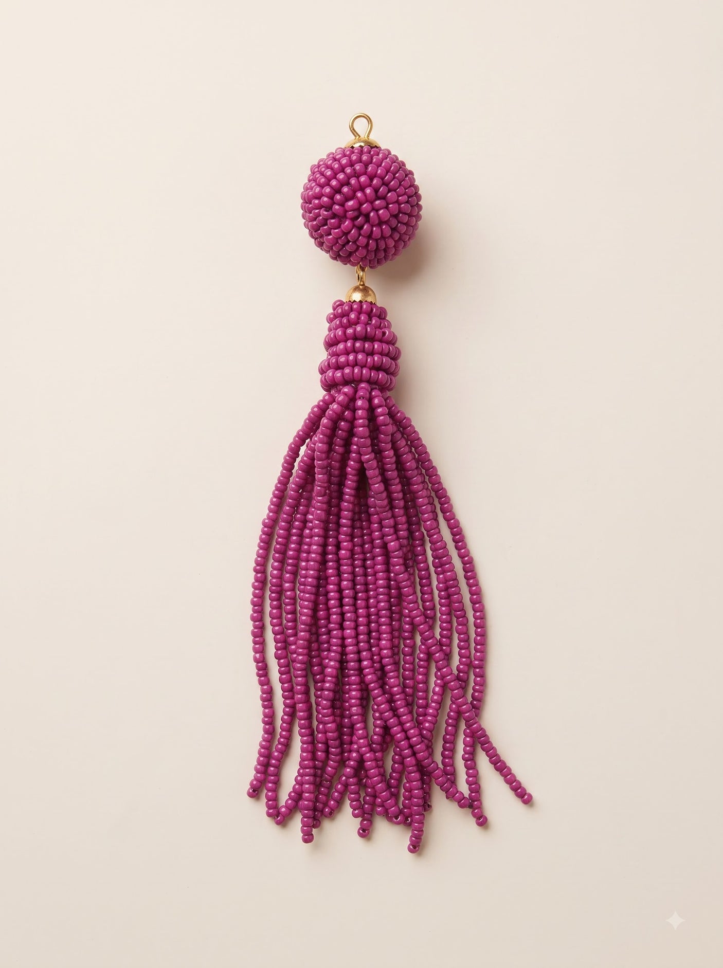 Pink Hand Beaded Dangler Earrings
