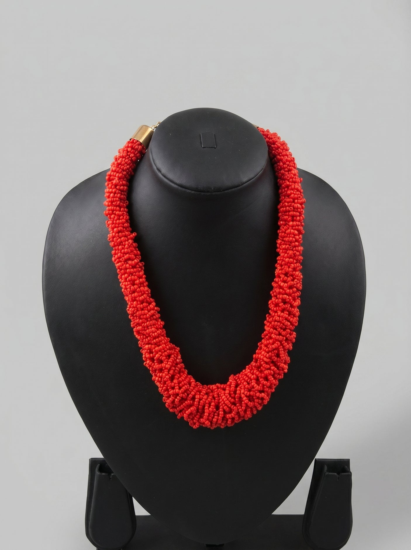 Red Twisted Beads Multi-Layer Handmade Necklace