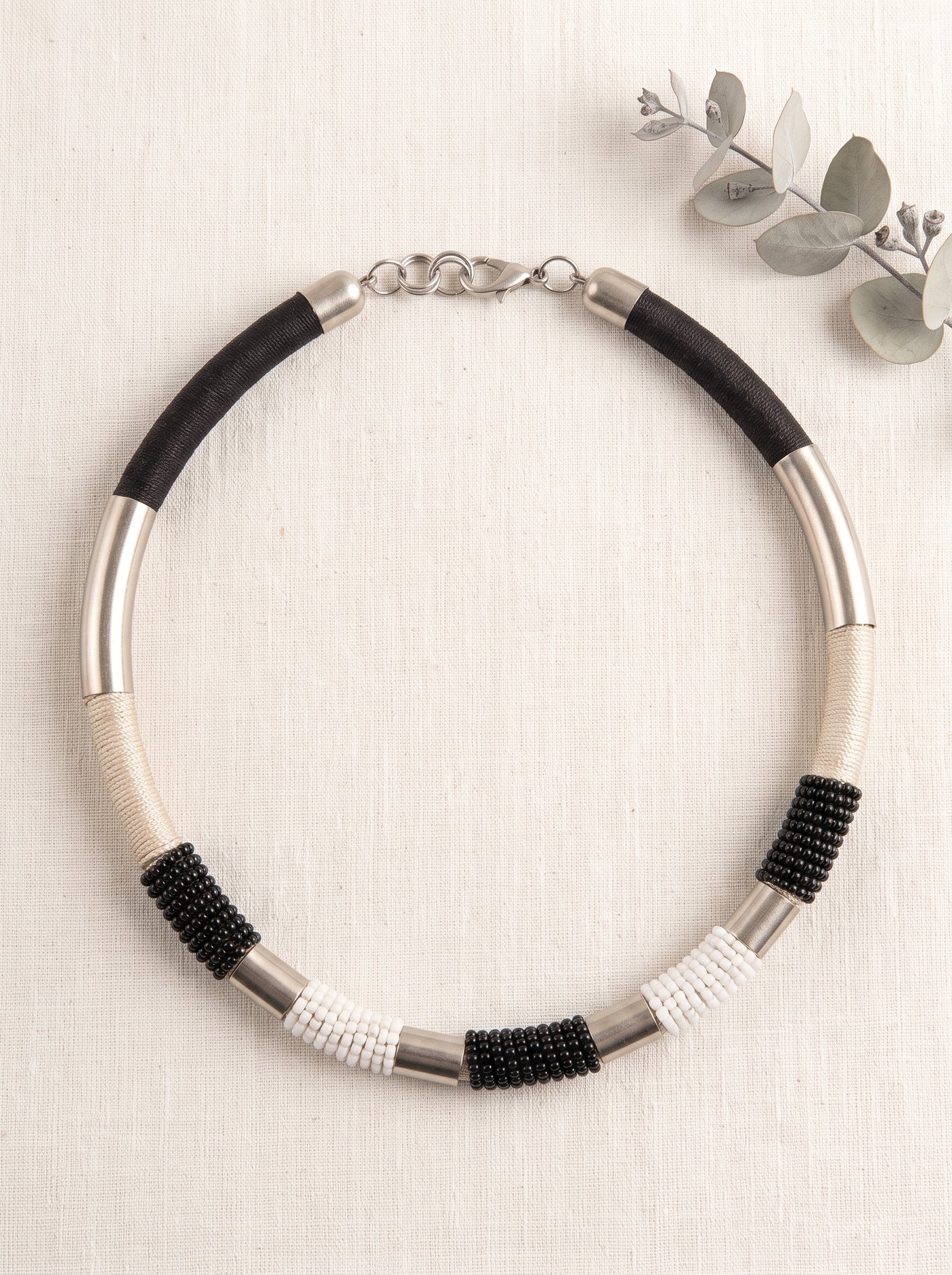 Metal and Beads Boho Choker Necklace