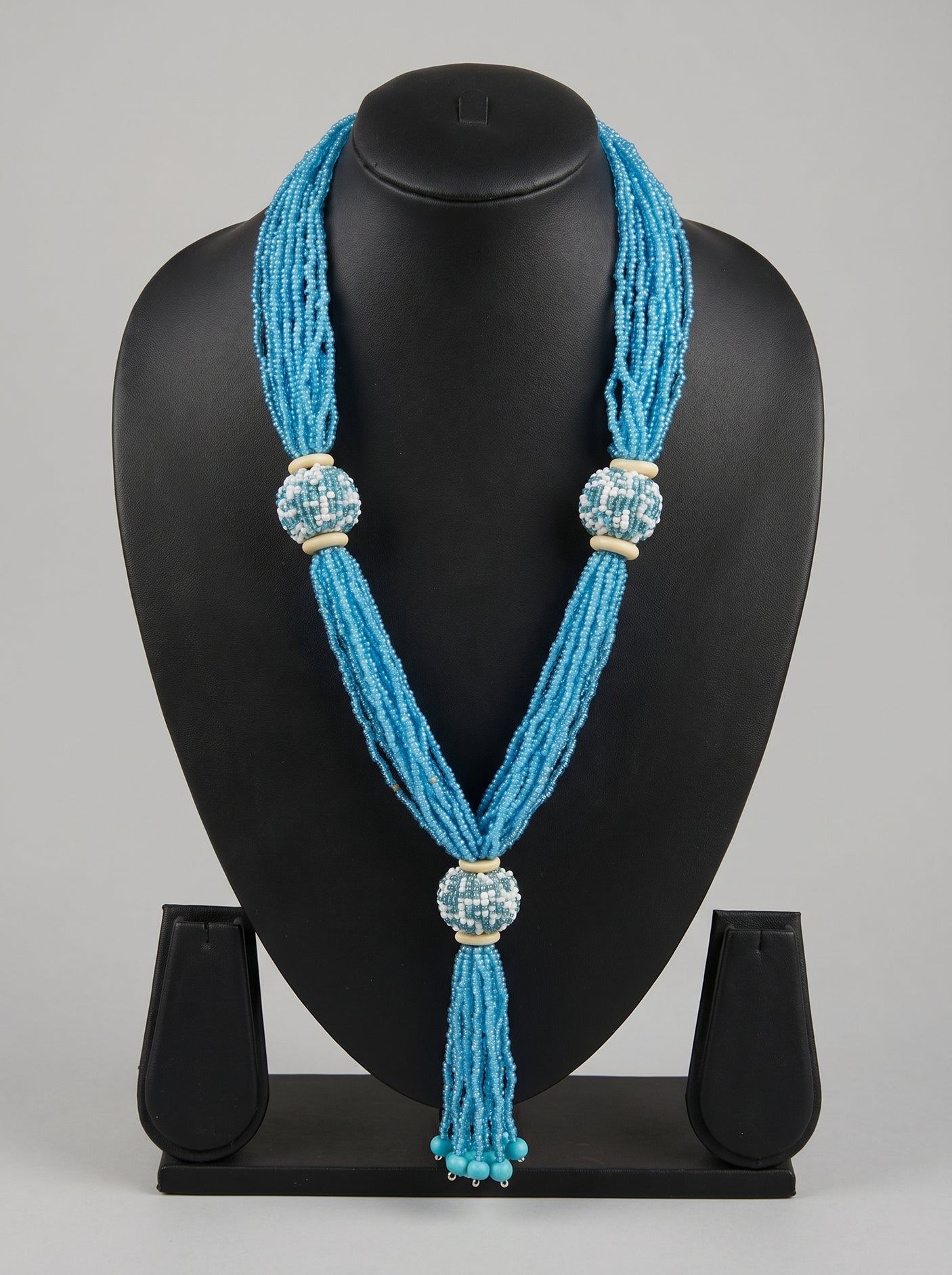 Blue Glass Beads Multi-Layer Handmade Necklace
