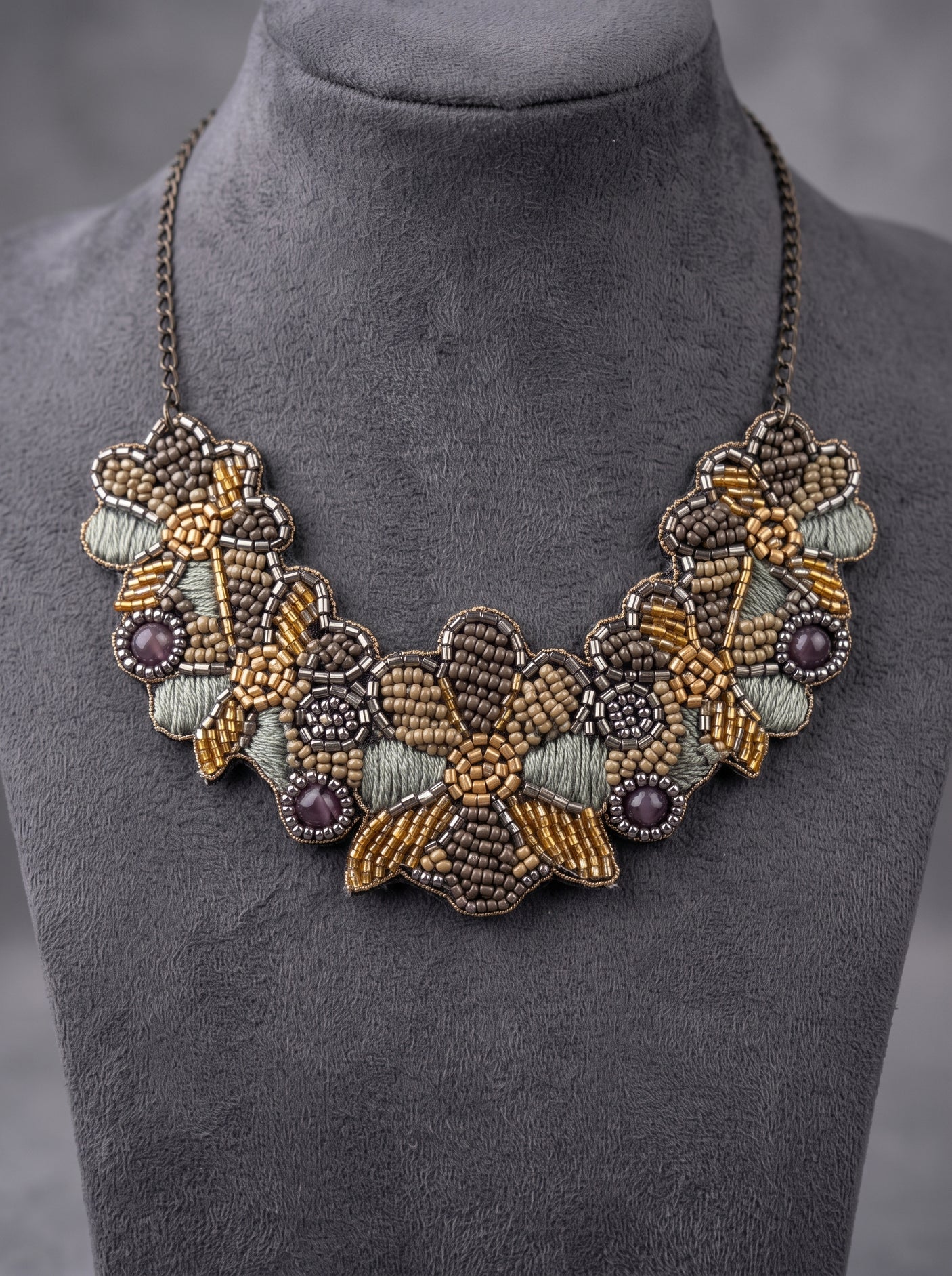 Intricate Bead Work Choker Necklace