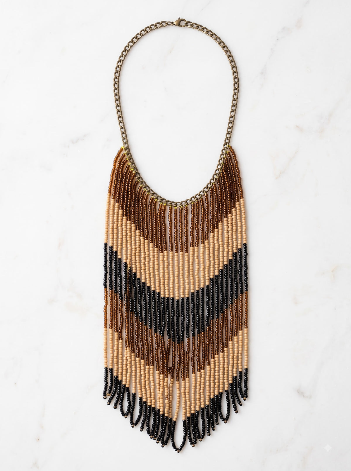 Shades of Brown Beads Handmade Boho Necklace