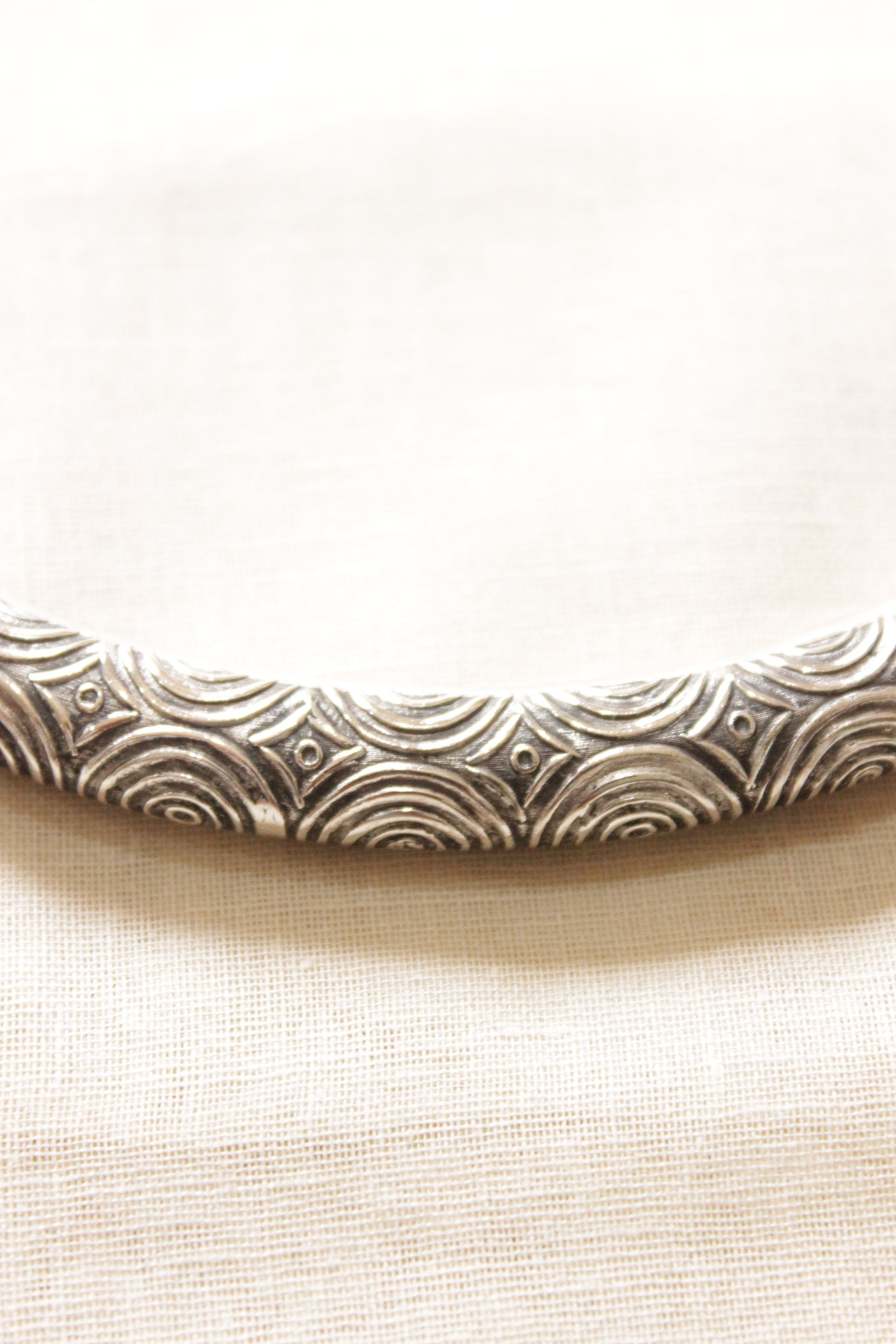 Intricately Detailed Oxidised Finish Silver Plated Hasli Necklace