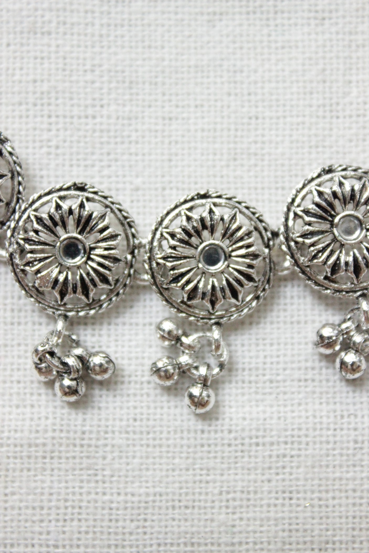 Circular Spiral Adjustable Length Choker Necklace Set