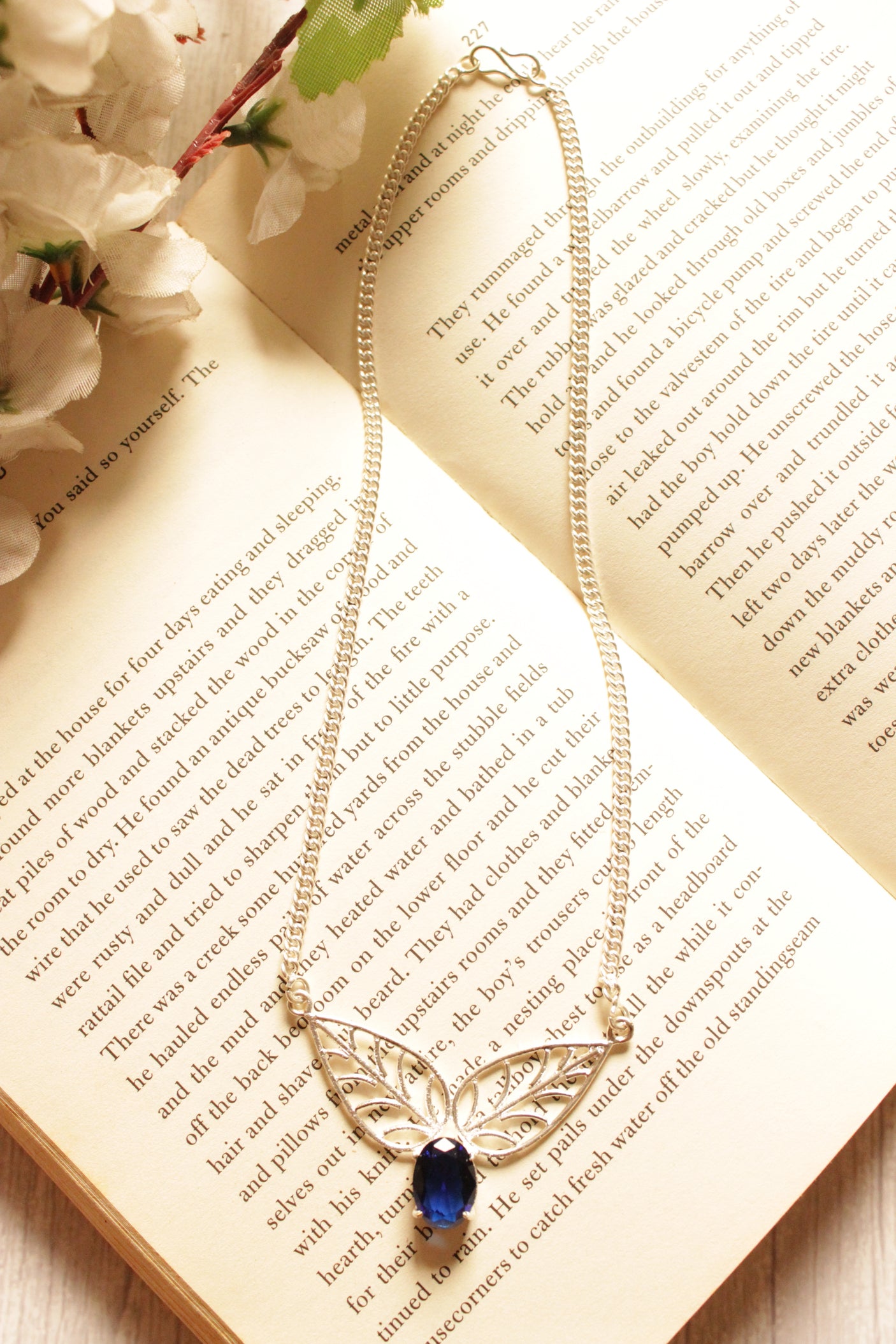 Blue Quartz Gemstone Silver Plated Necklace