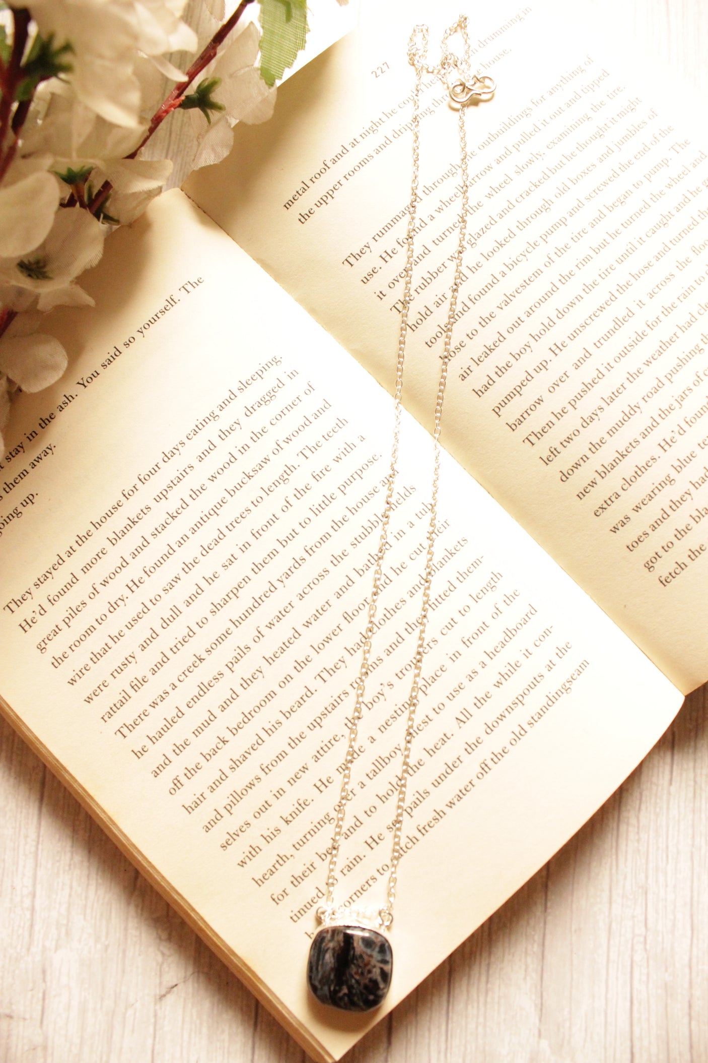 Pietersite Gemstone Silver Plated Brass Necklace