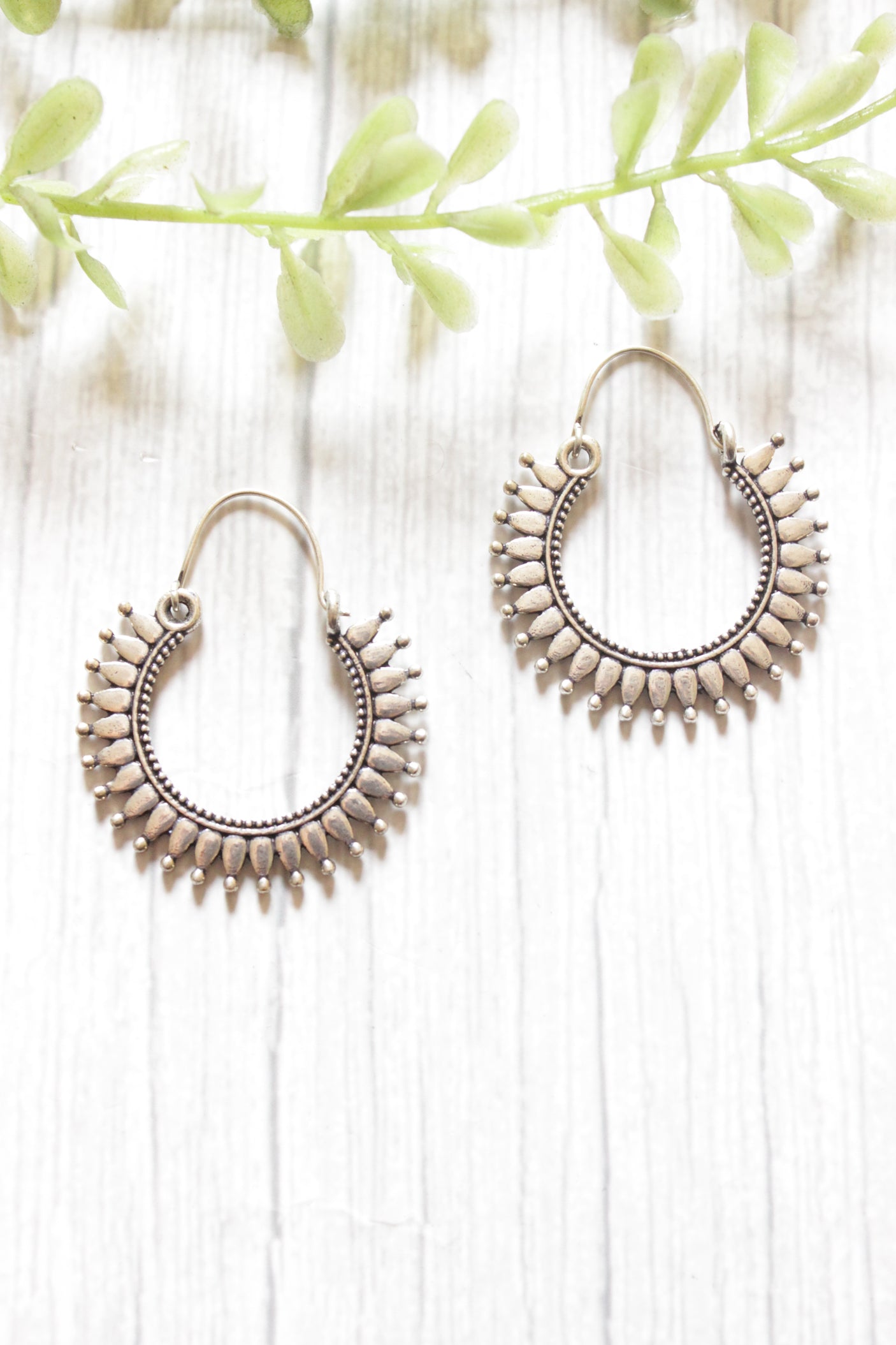 Petite Silver Finish Brass Earrings