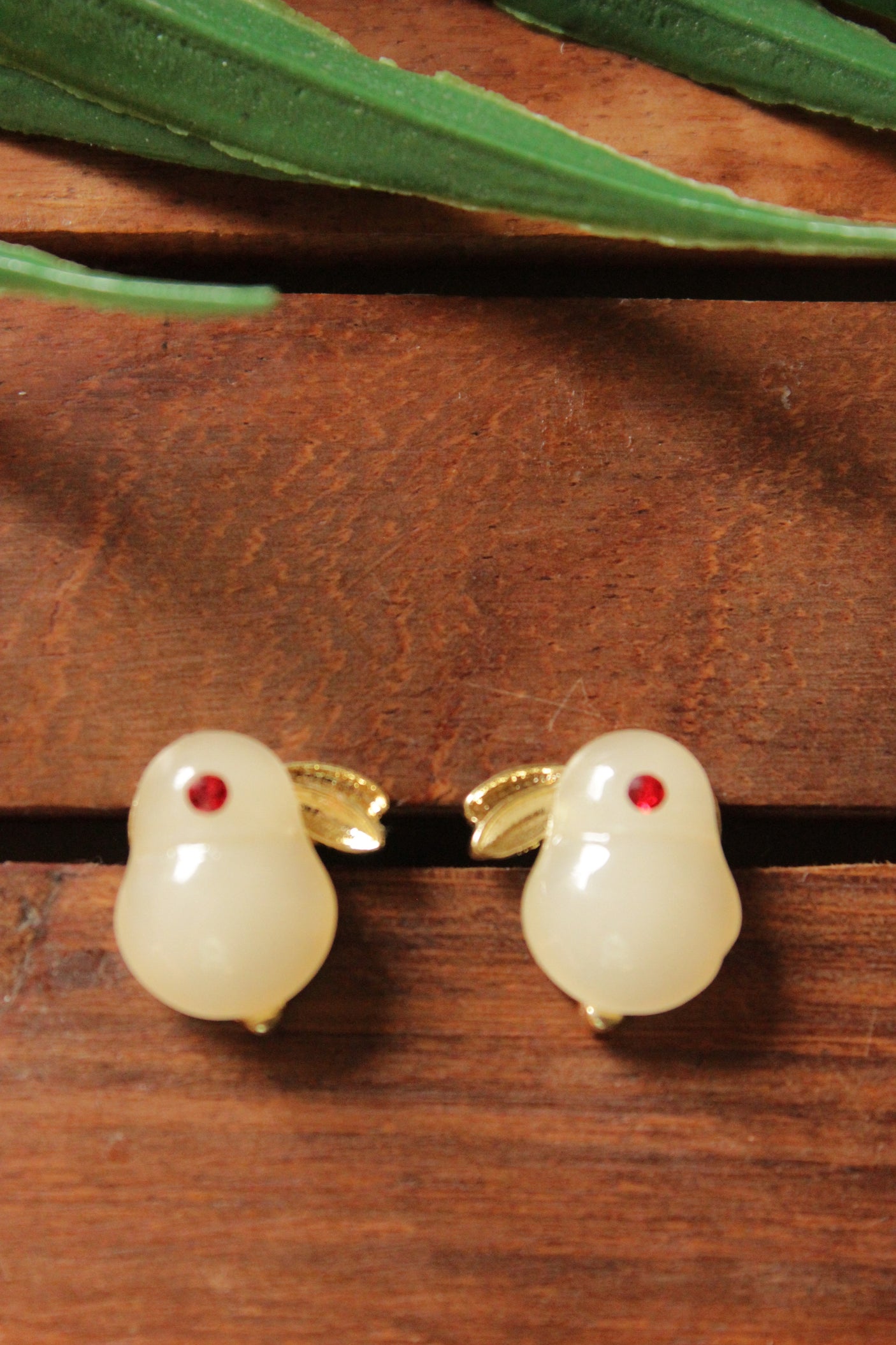 Gold Toned Bird Shaped Stud Earrings