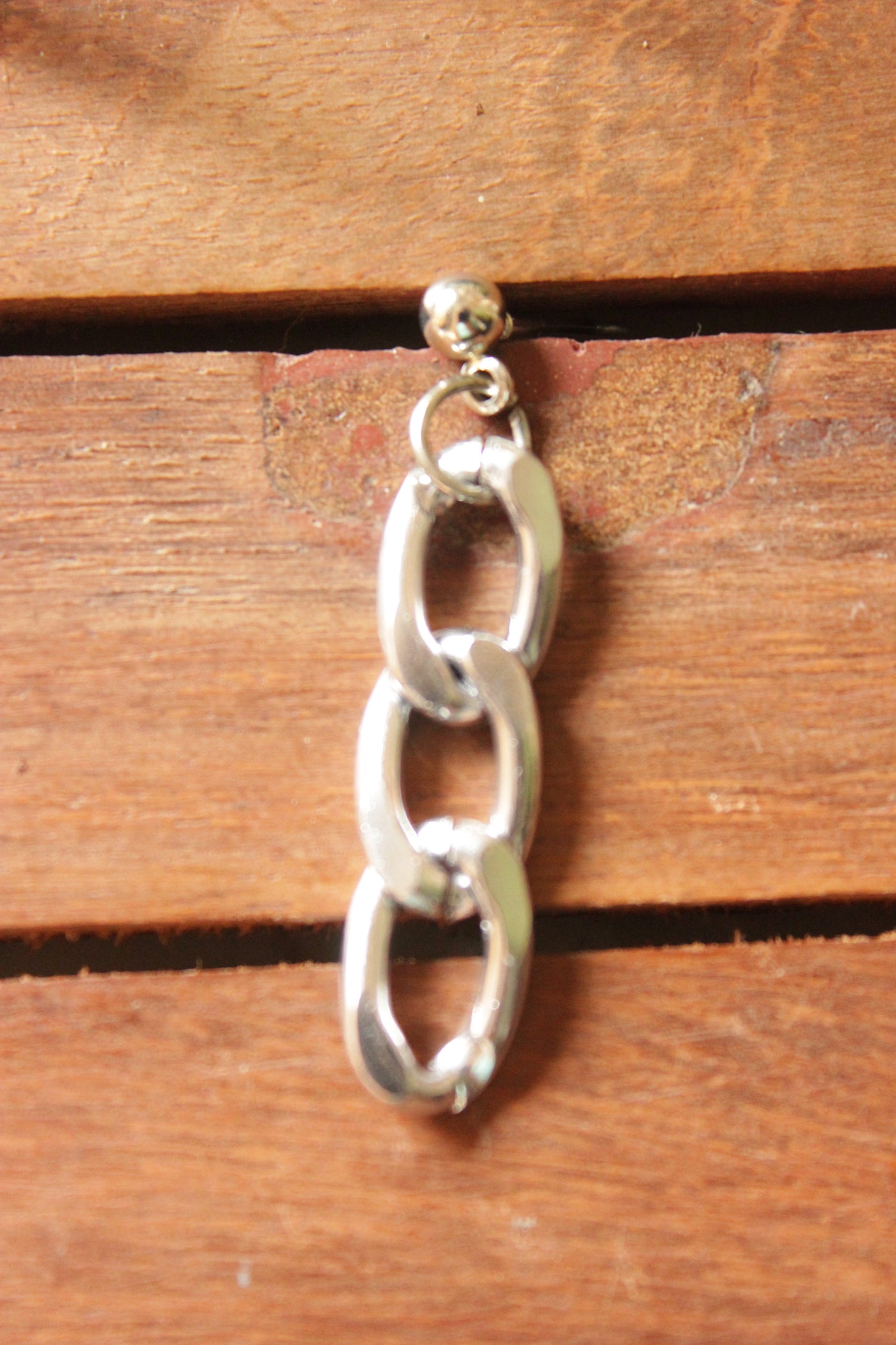 Silver Toned Chain Earrings