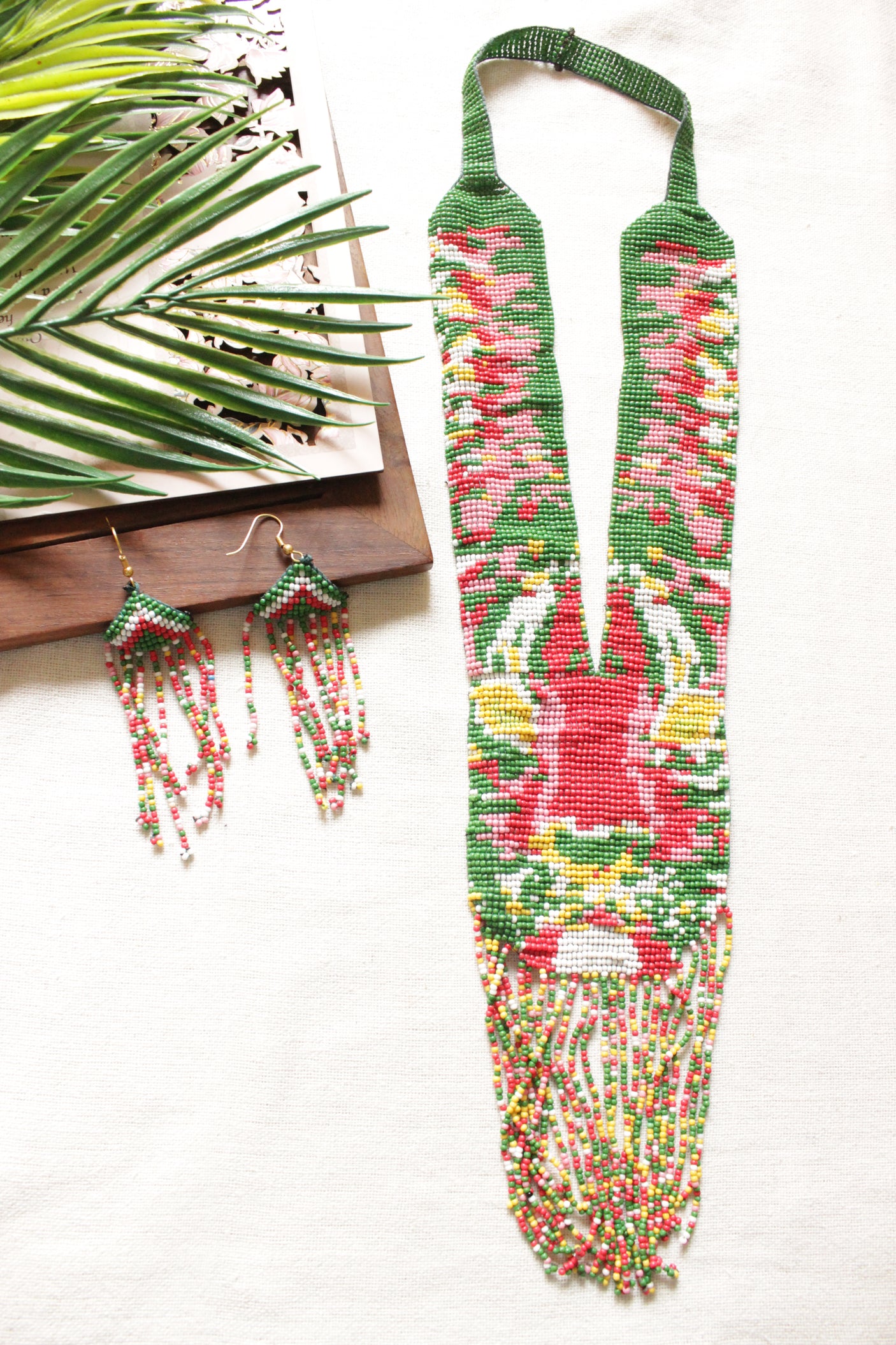 Multi-Color Seed Beads Handmade Beaded Necklace