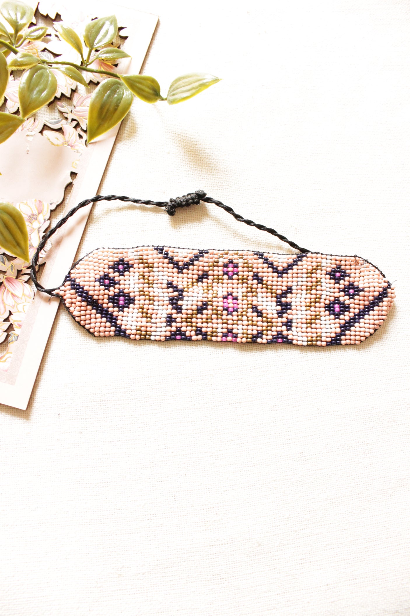 Ivory and Multi-Color Earthy Tones Seed Beads Handmade Beaded Bracelet with Adjustable Length