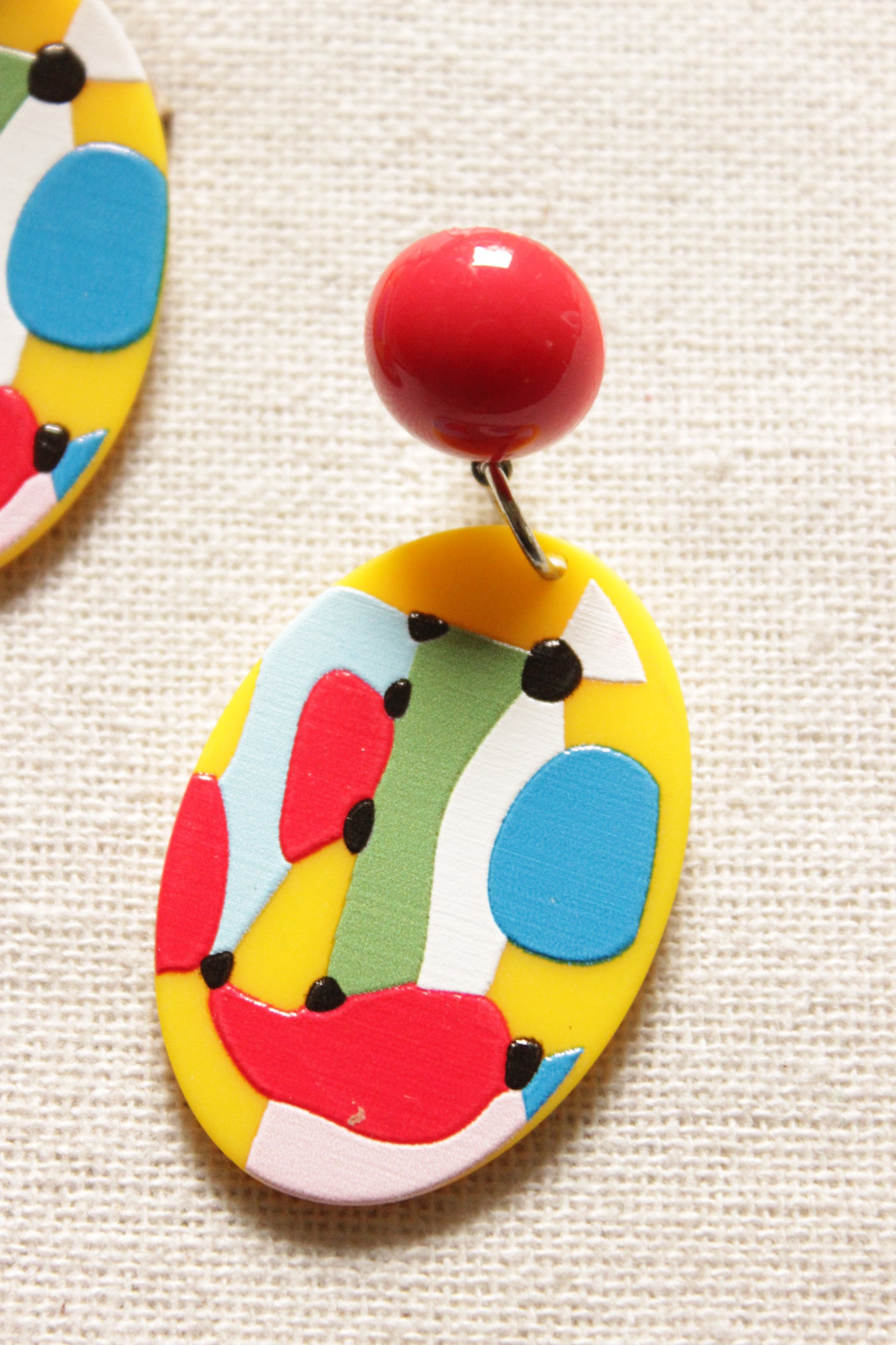 Vibrant Multi-Color Abstract Shape Acrylic Earrings