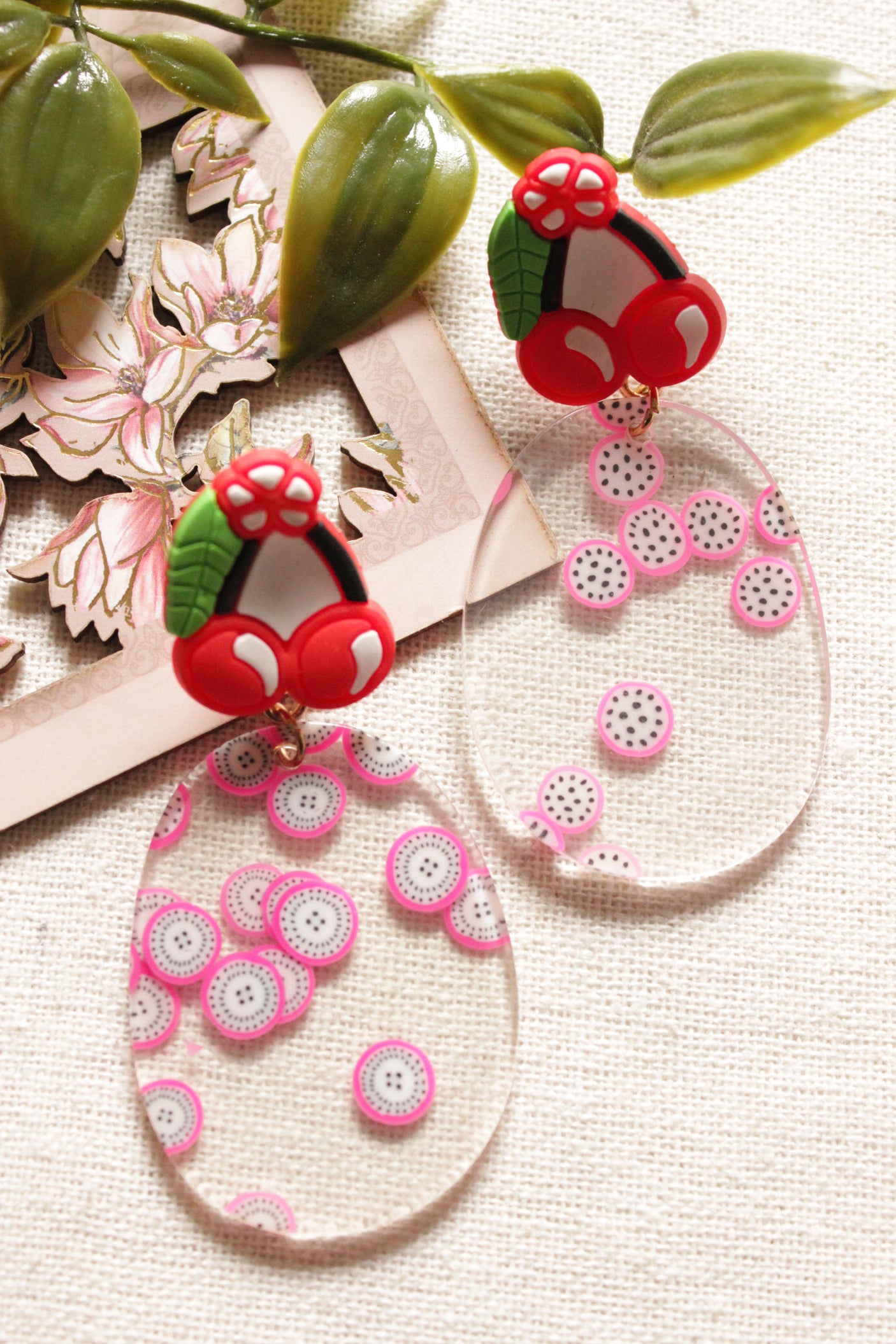 Transparent Acrylic Vibrant Fruit Earrings