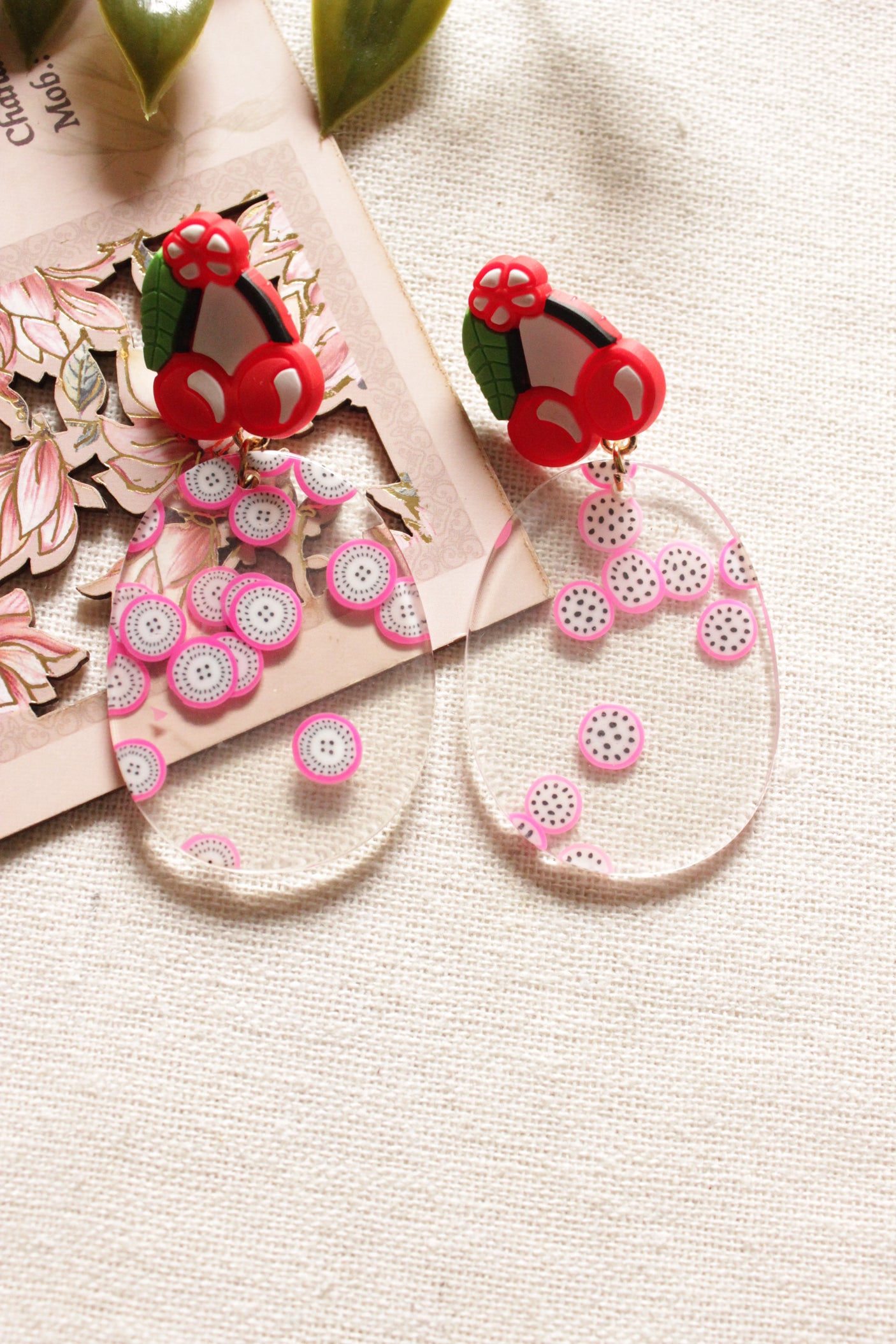 Transparent Acrylic Vibrant Fruit Earrings