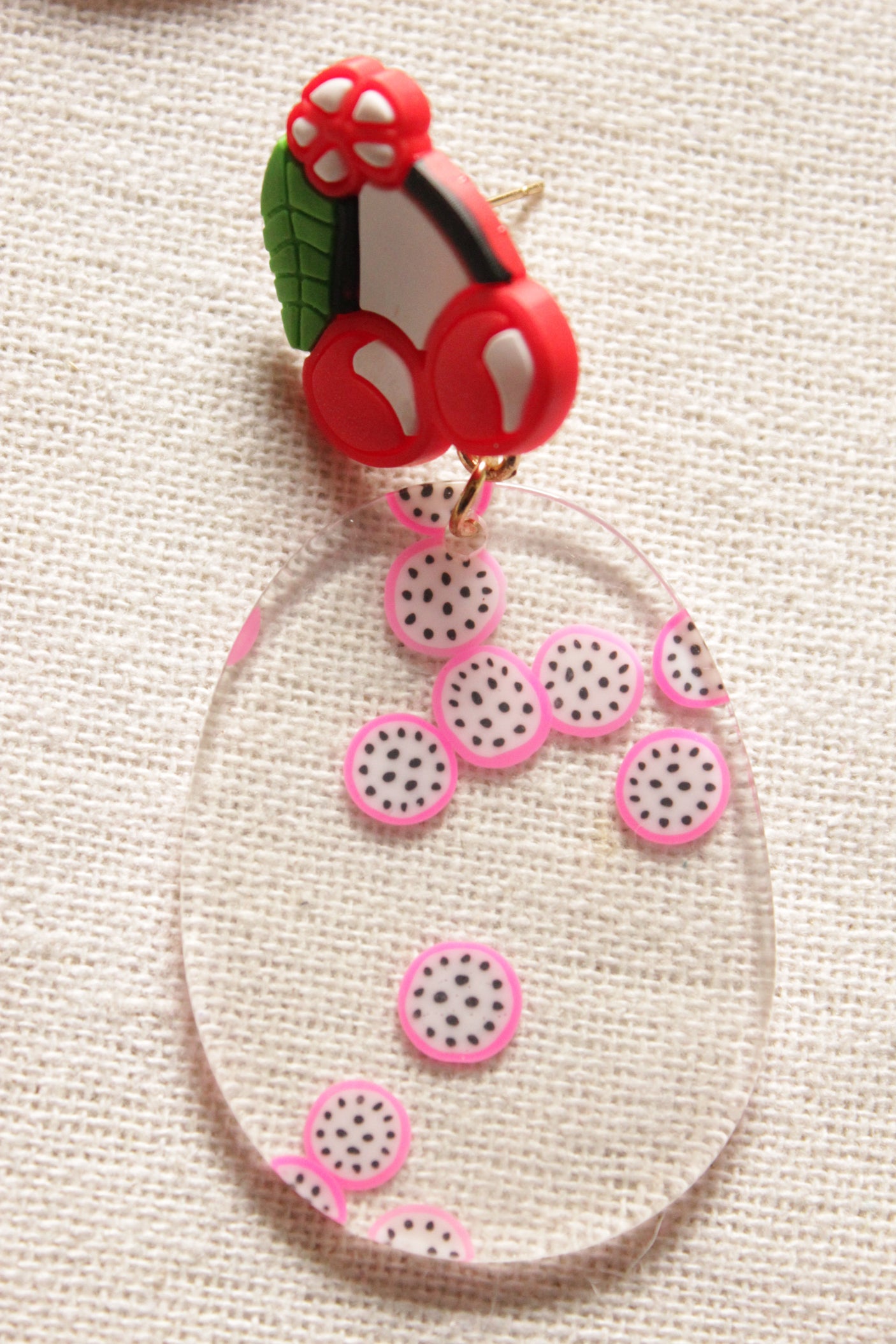 Transparent Acrylic Vibrant Fruit Earrings