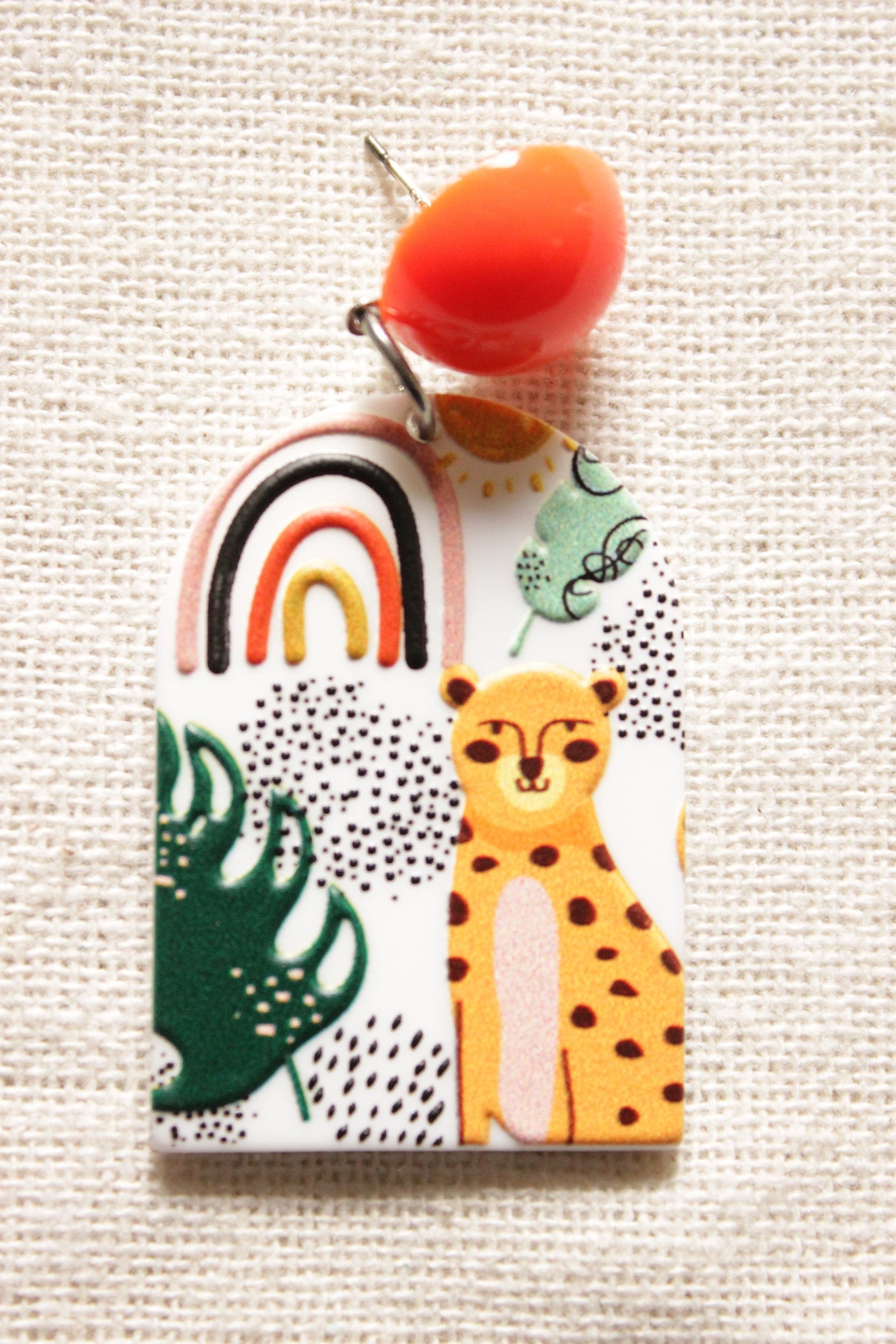 Flora and Fauna Painted Acrylic Earrings