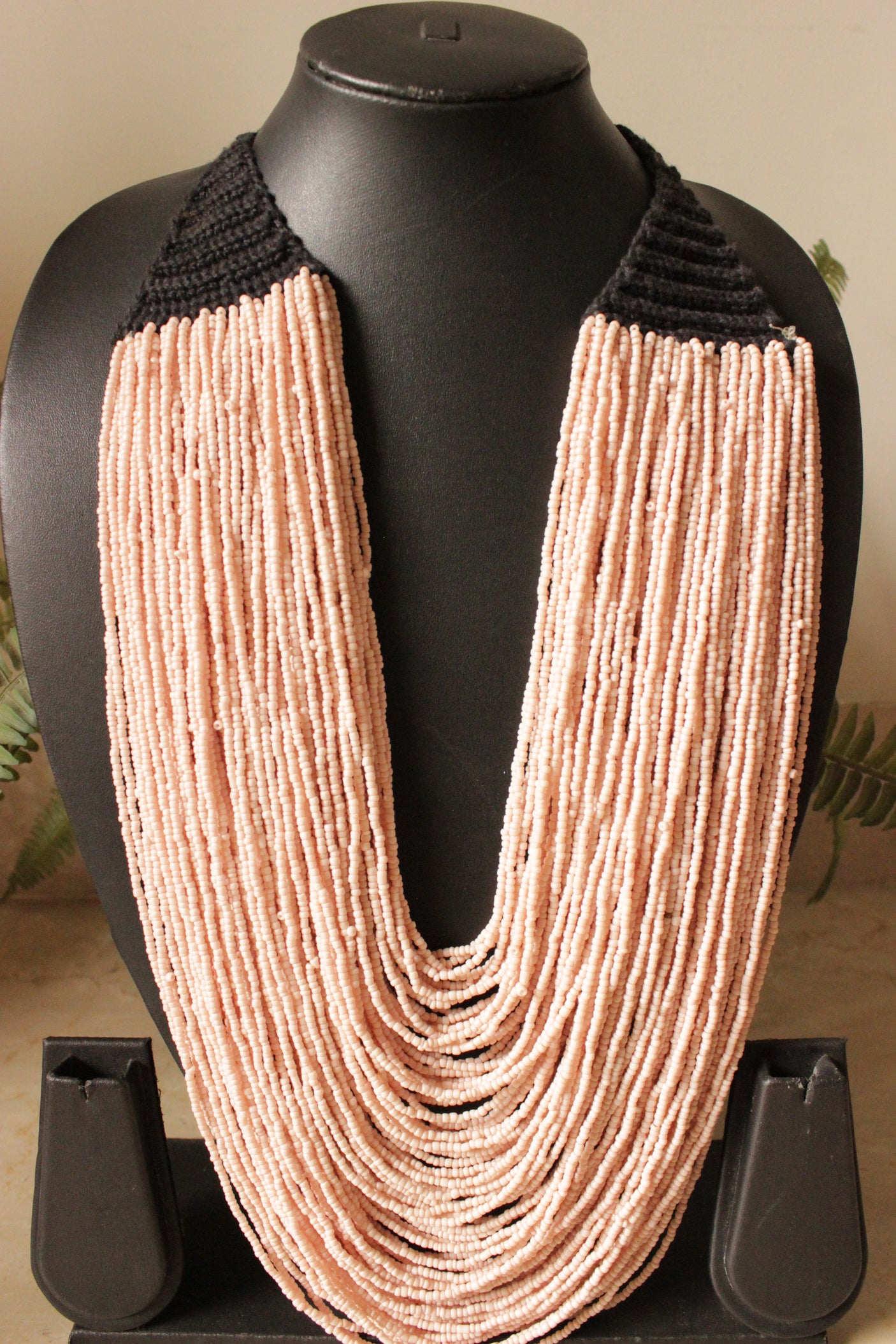 Multi-Layer Peach Hand Braided Crochet Hand Knitted Necklace