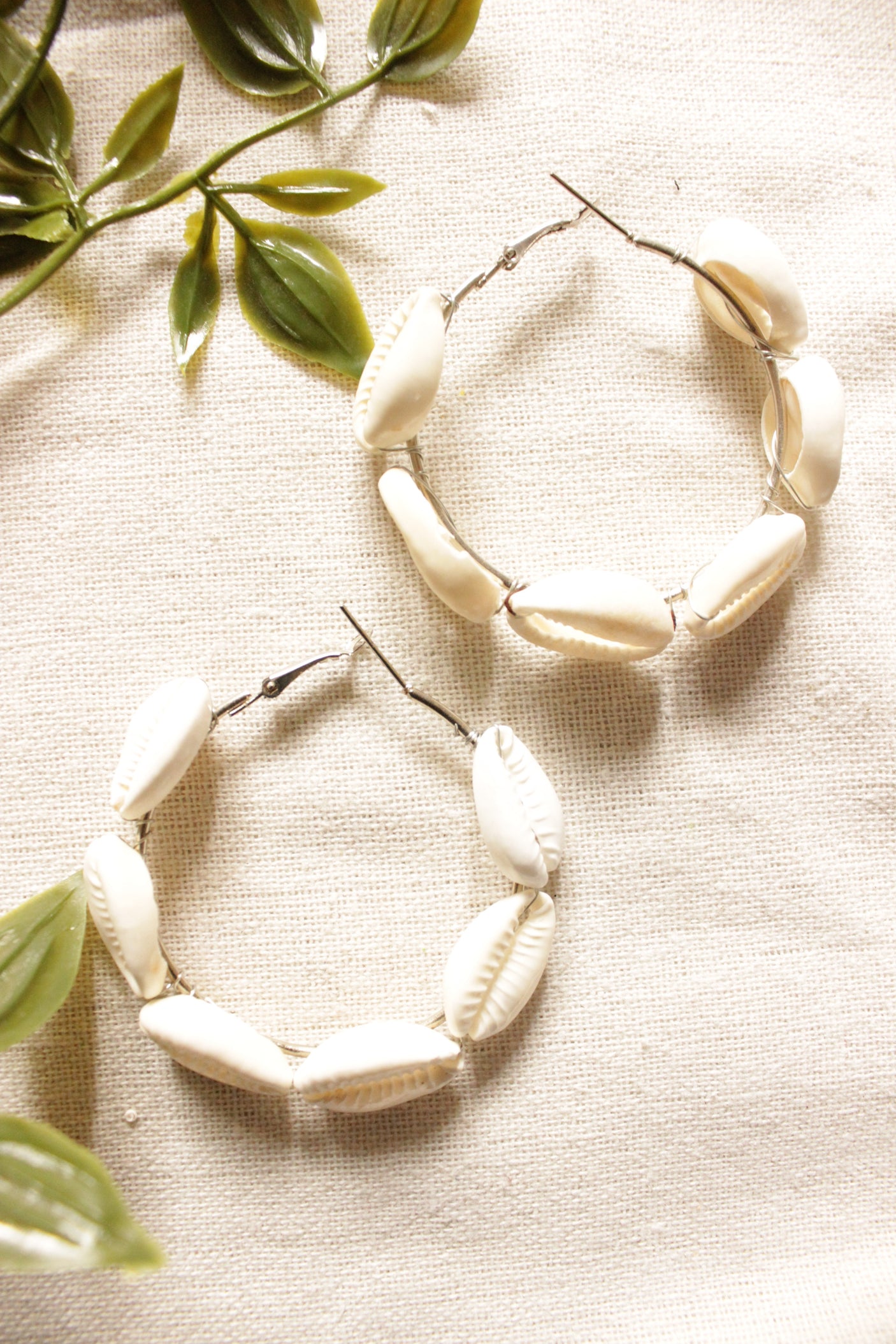 Shell Work Handmade Hoop Earrings