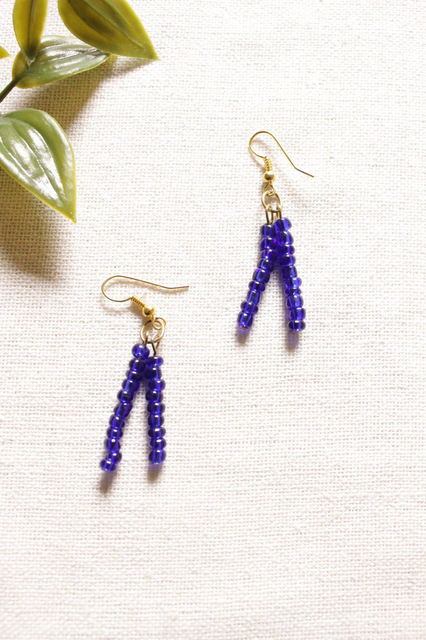 Purple Beads Handmade Gold Toned Adjustable Length Hasli Style Necklace Set