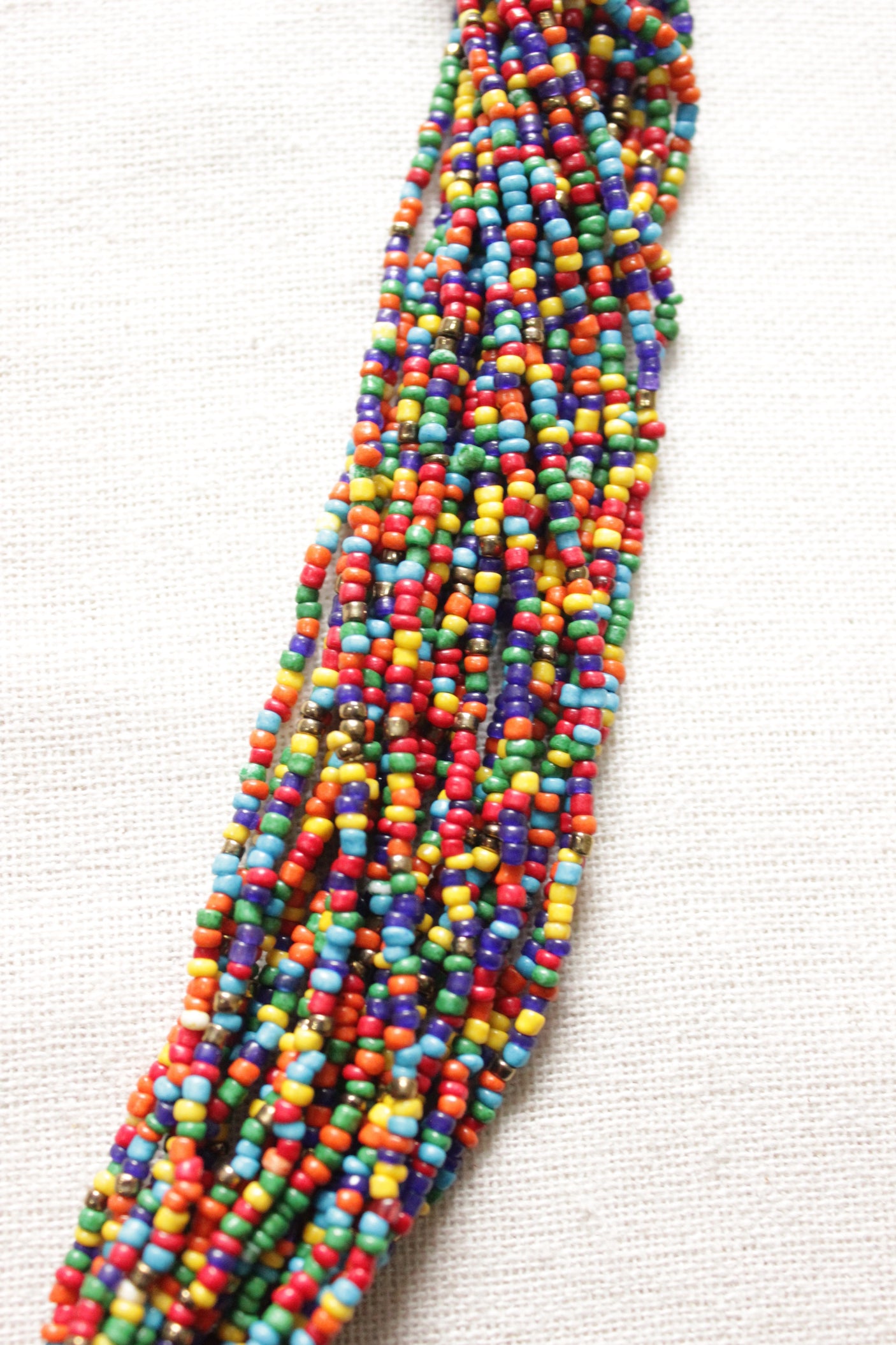 Multi-Color Beads Hand Braided Tibetan Pendant Multi-Layer Necklace