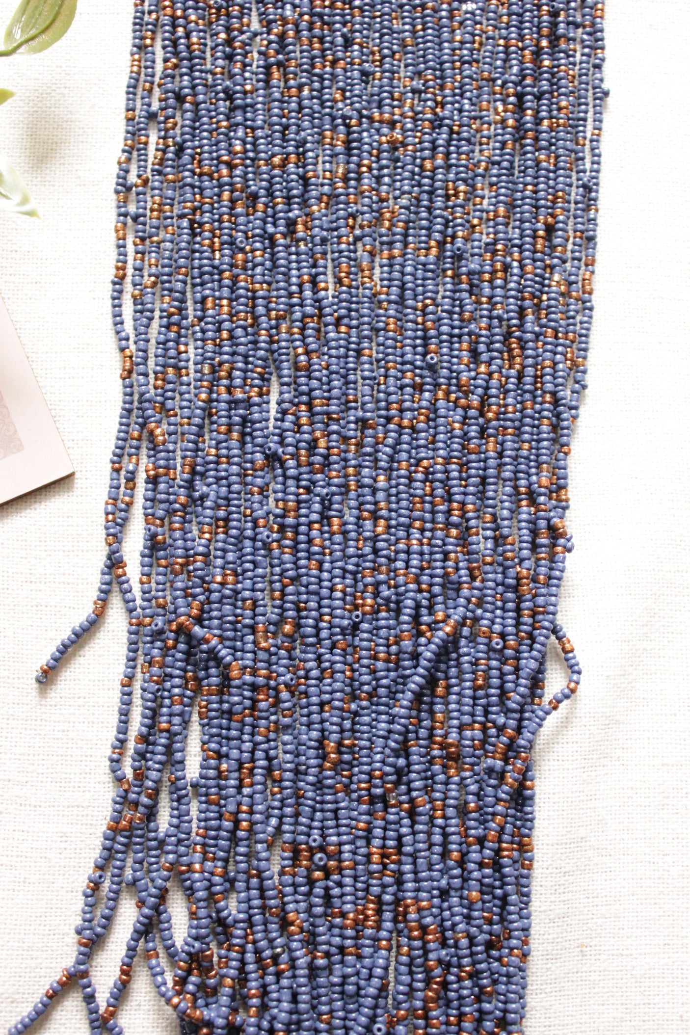 Navy Blue Beads Hand Braided Long Multi-Layer Choker Necklace