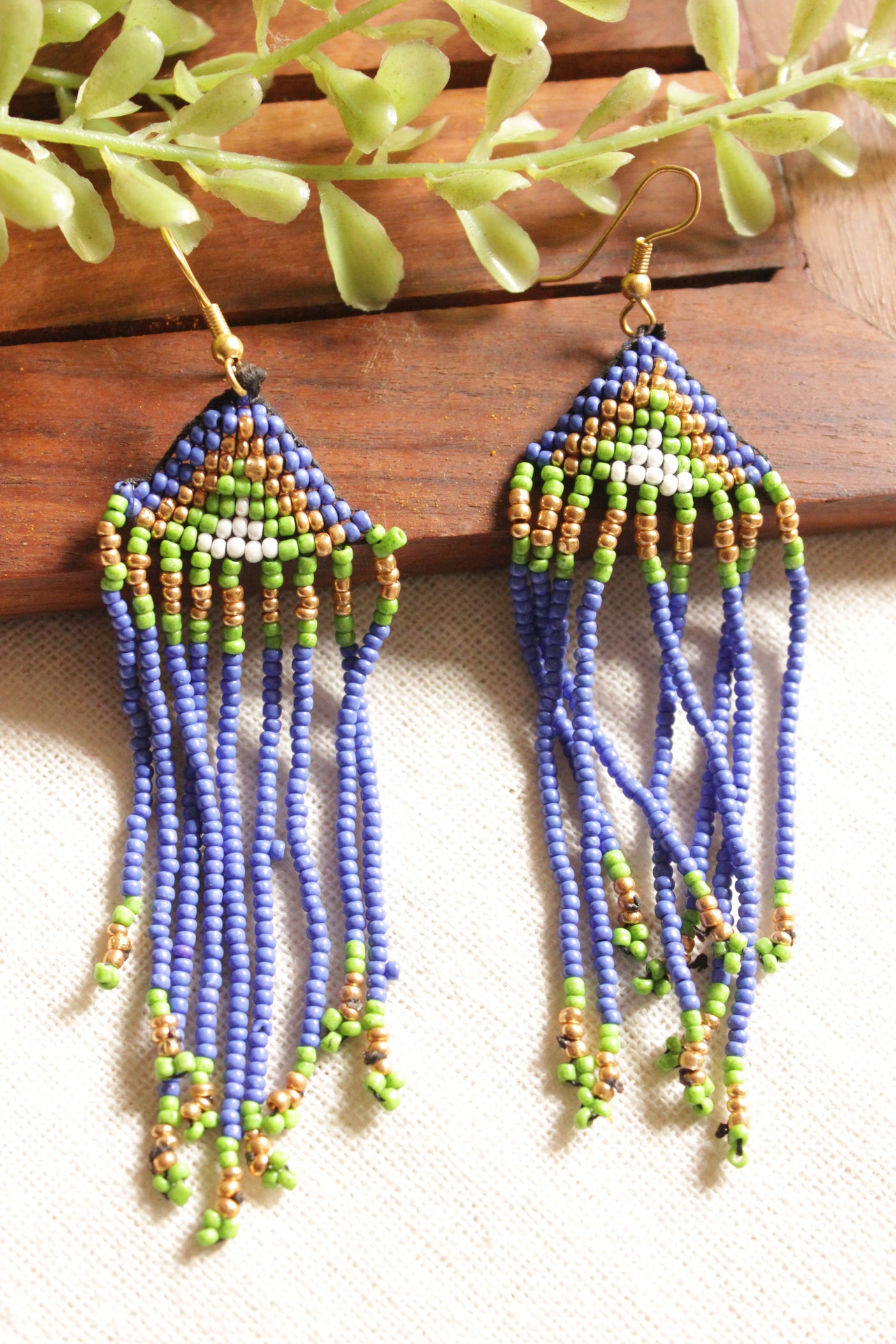 Muted Violet and Pink Handmade Beaded Long Necklace Set