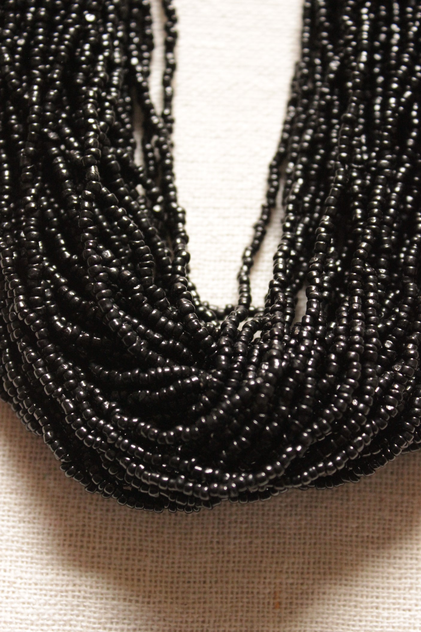 Black Multi-Layered Button Closure Handmade Necklace