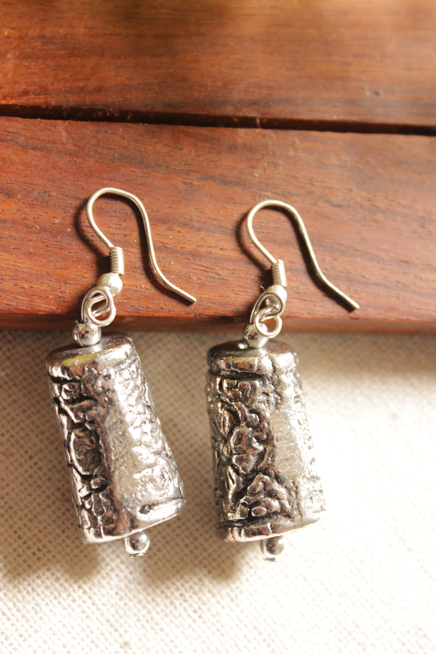 Intricately Detailed Metal Accents Braided with Black Fabric Threads Necklace Set