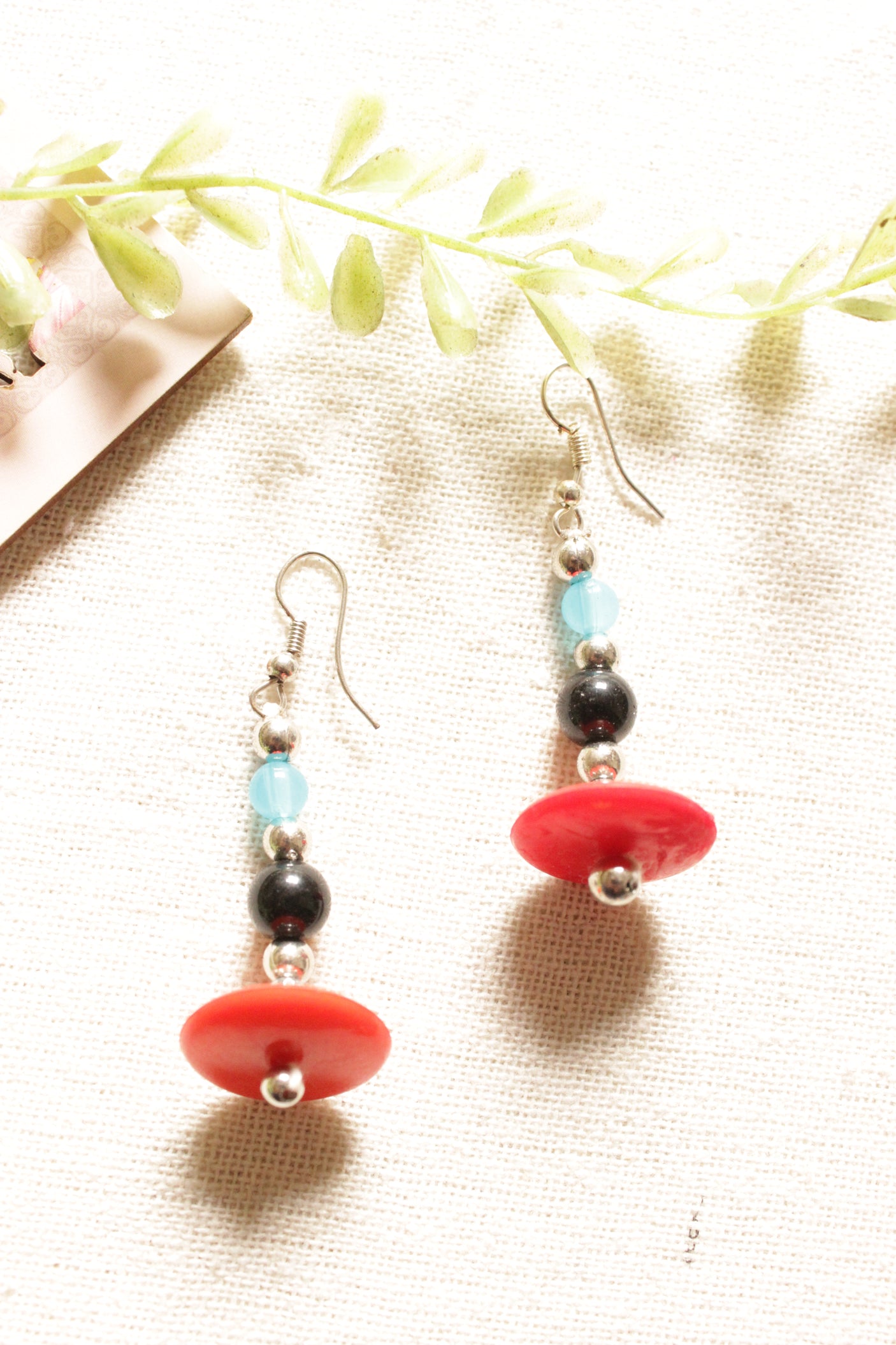 Hand Painted Black Wooden Beads Necklace Set