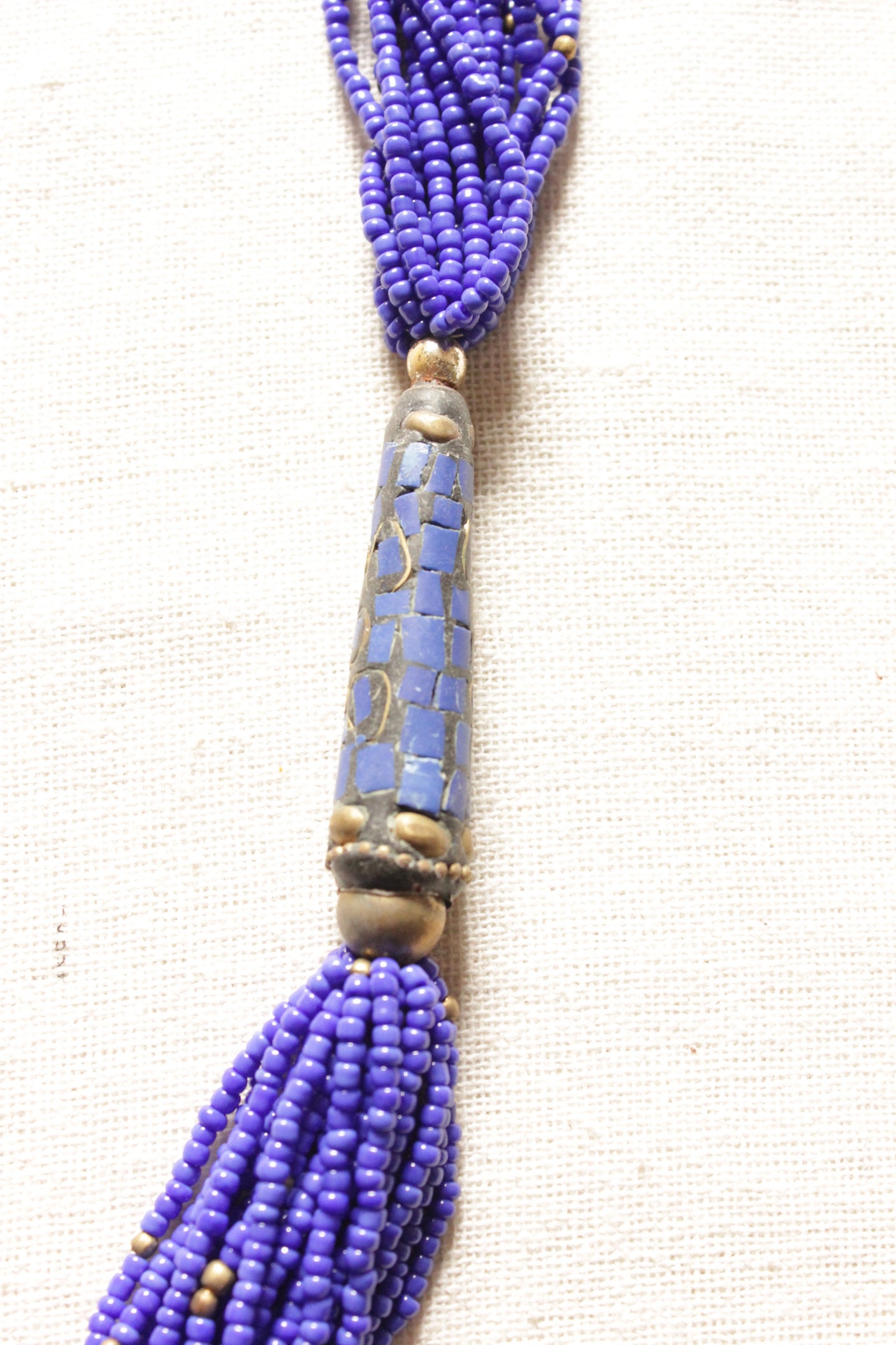 Purple Beads Multi-Layer Hand Braided Necklace Set with Tibetan Pendant