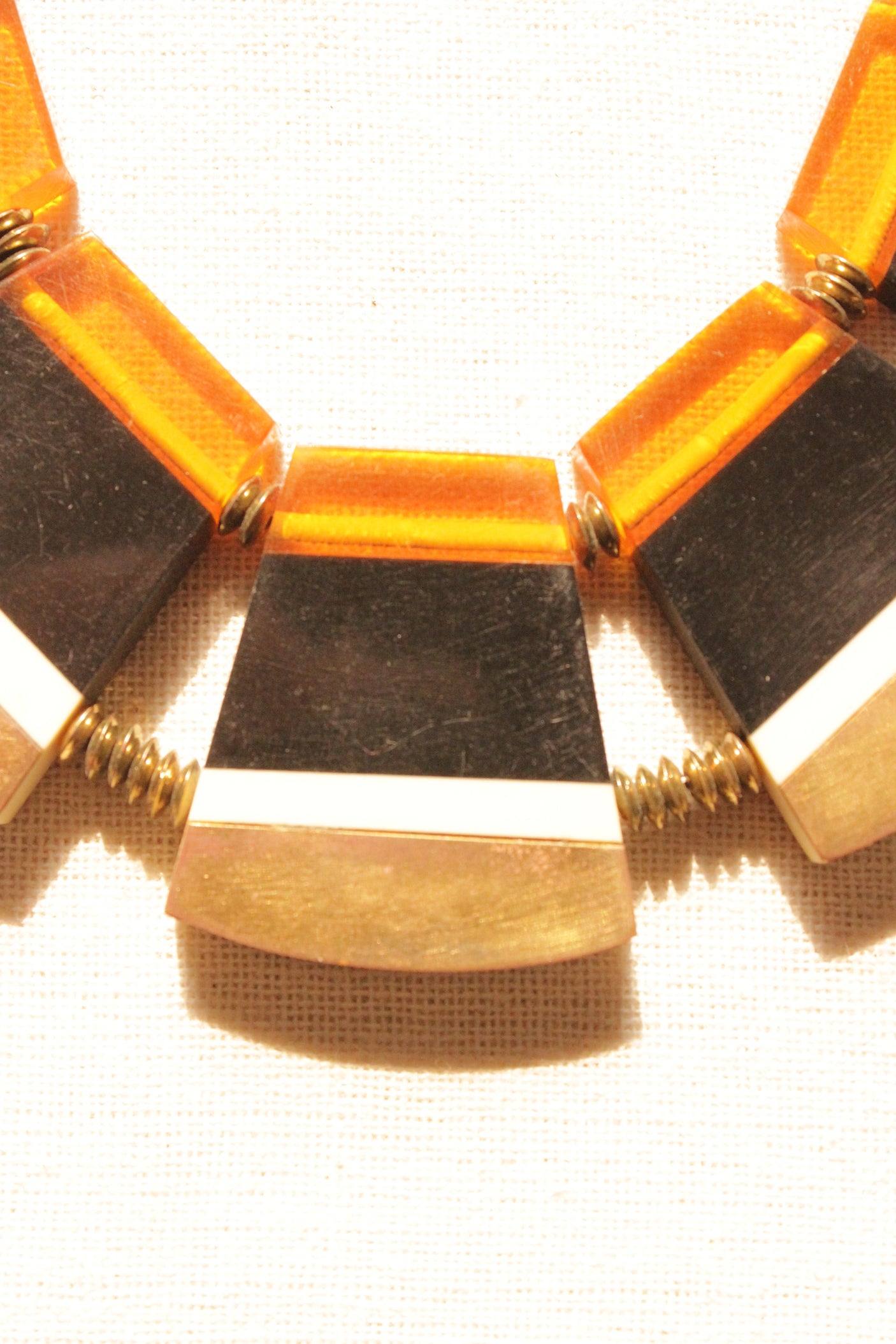 Handmade Wooden Necklace with Chain Closure