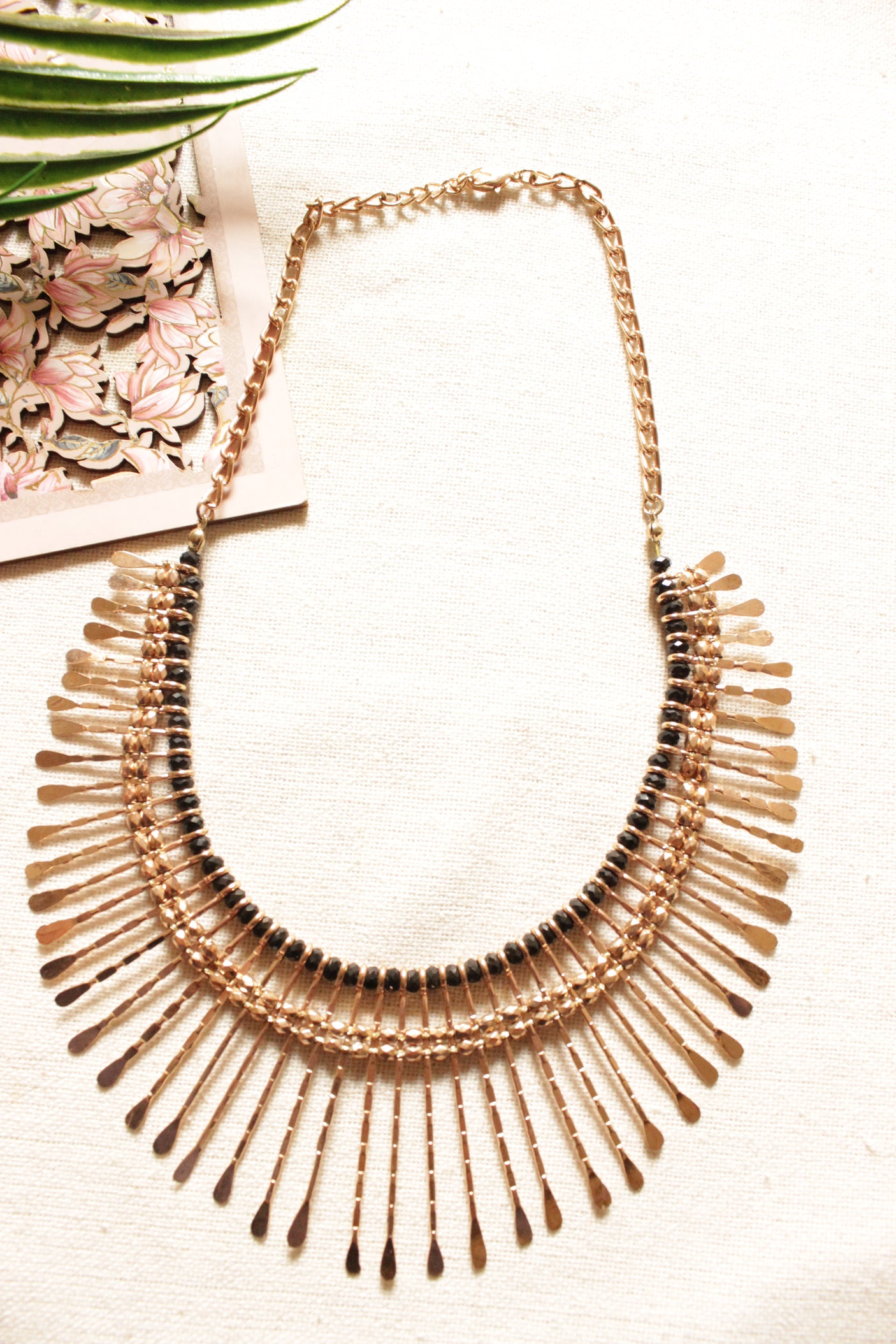 Spiked Metal Charms Braided Handmade Necklace