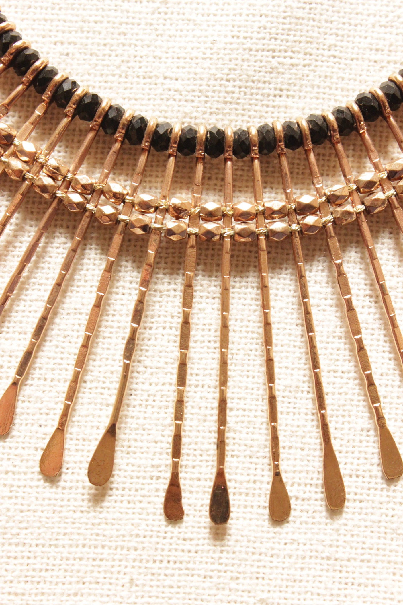 Spiked Metal Charms Braided Handmade Necklace