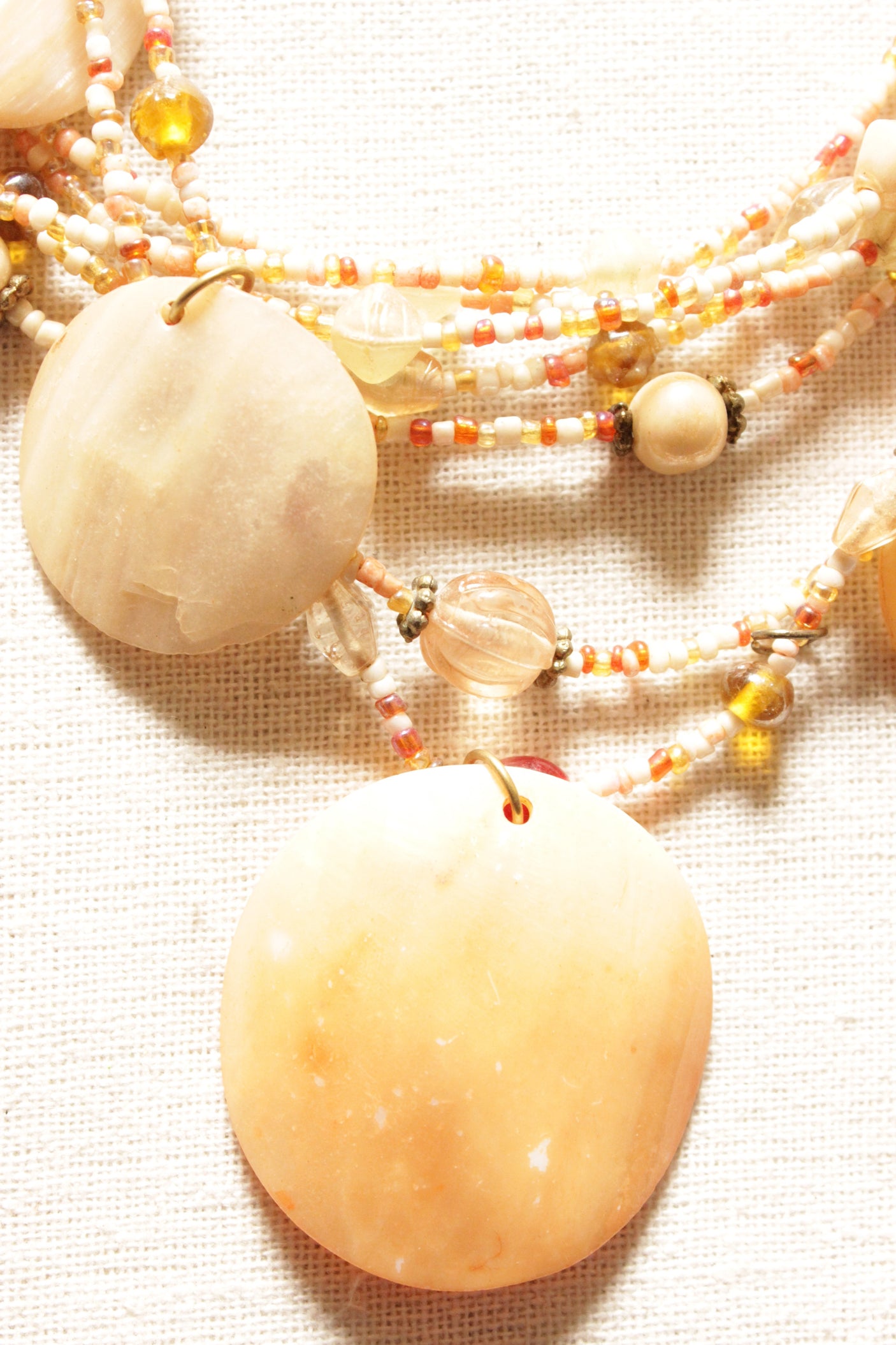 Stones and Beads Gold Toned Handmade Necklace