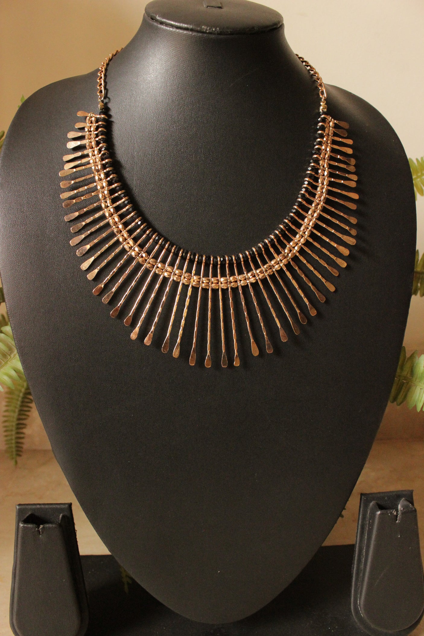 Spiked Metal Charms Braided Handmade Necklace